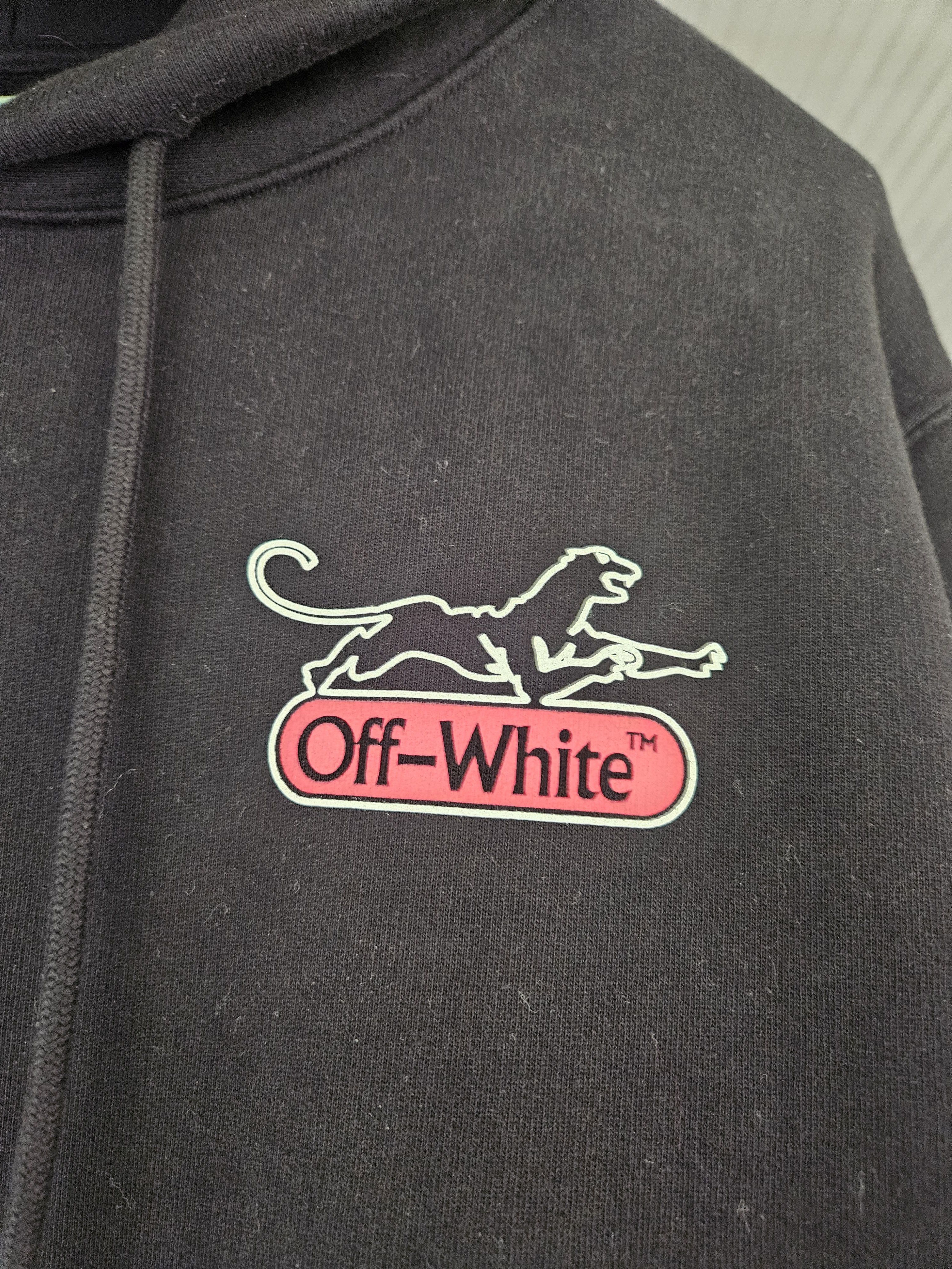 Off-White Off White Panther Logo Russian Script Black Hoodie Size US M / EU 48-50 / 2 - 5 Thumbnail