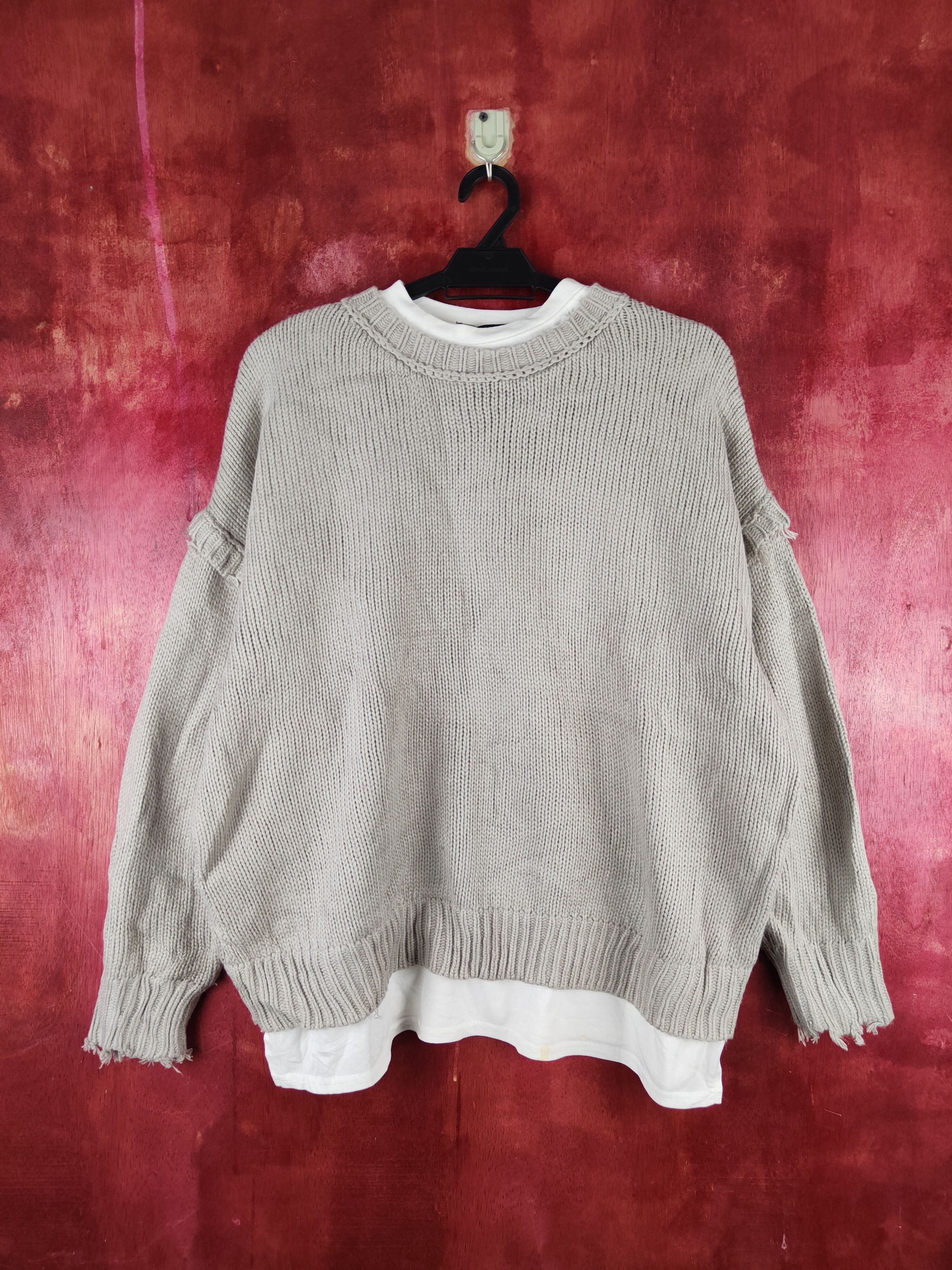 image of Coloured Cable Knit Sweater x Vintage Sureve Dark Gray Knitwear Sweatshirts S2346 (Size Large)