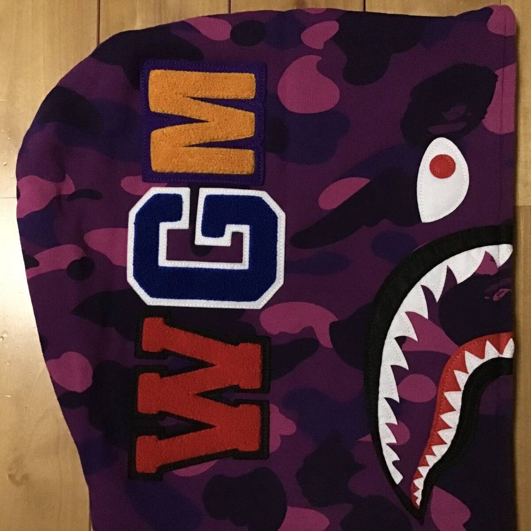 Bape BAPE Purple camo shark full zip hoodie a bathing ape Size US XL / EU 56 / 4 - 4 Thumbnail