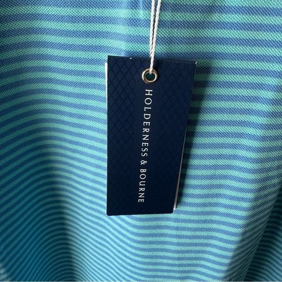 Other Holderness Bourne Men Medium Classic Blue Striped Polo Shirt Size US M / EU 48-50 / 2 - 5 Thumbnail