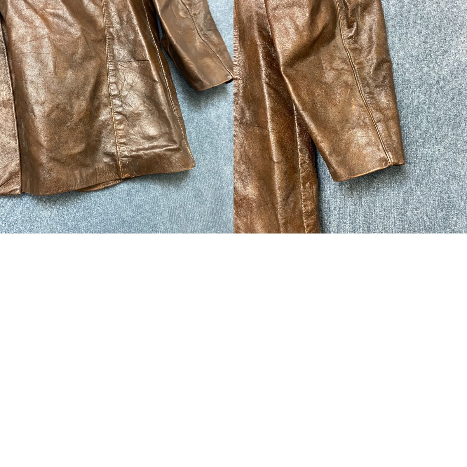 Vintage VINTAGE SKM Jacket Mens M Brown Leather Single Breasted Notch Lapel Pockets Lined Size US M / EU 48-50 / 2 - 9 Thumbnail