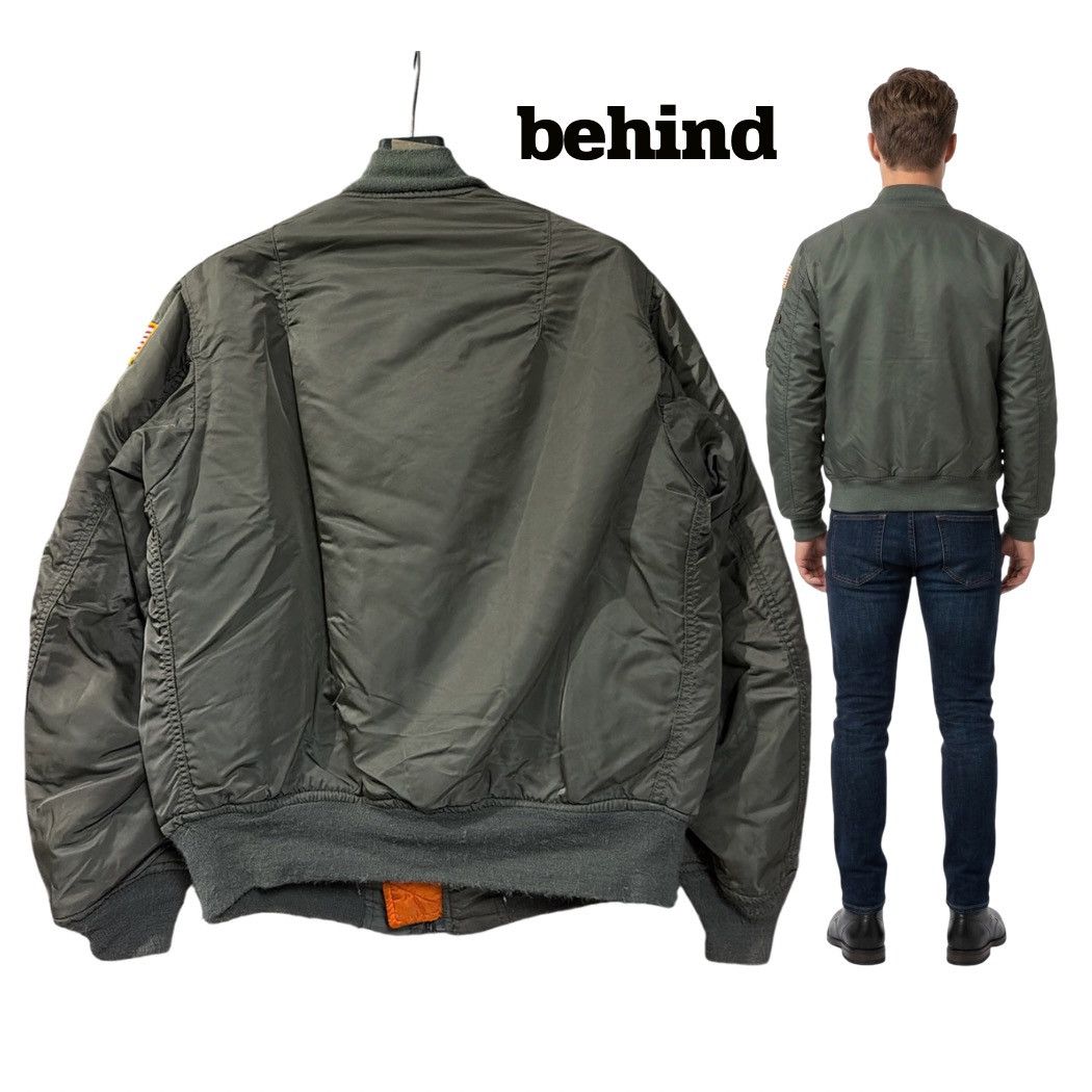 Vintage "Vintage US Military MA-1 Bomber Jacket Flight Nylon Green" Size US M / EU 48-50 / 2 - 2 Thumbnail