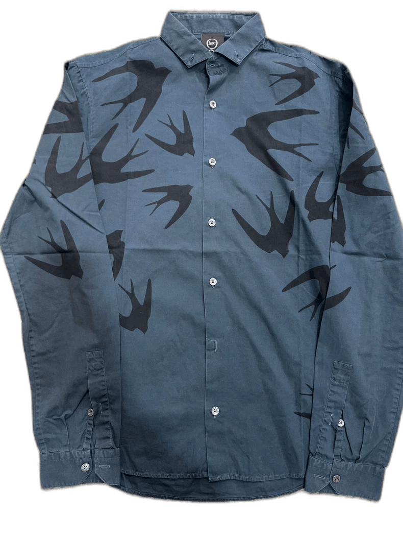 Alexander McQueen Alexander McQueen Swallow Pattern Long Sleeve Shirt Size US L / EU 52-54 / 3 - 1 Thumbnail