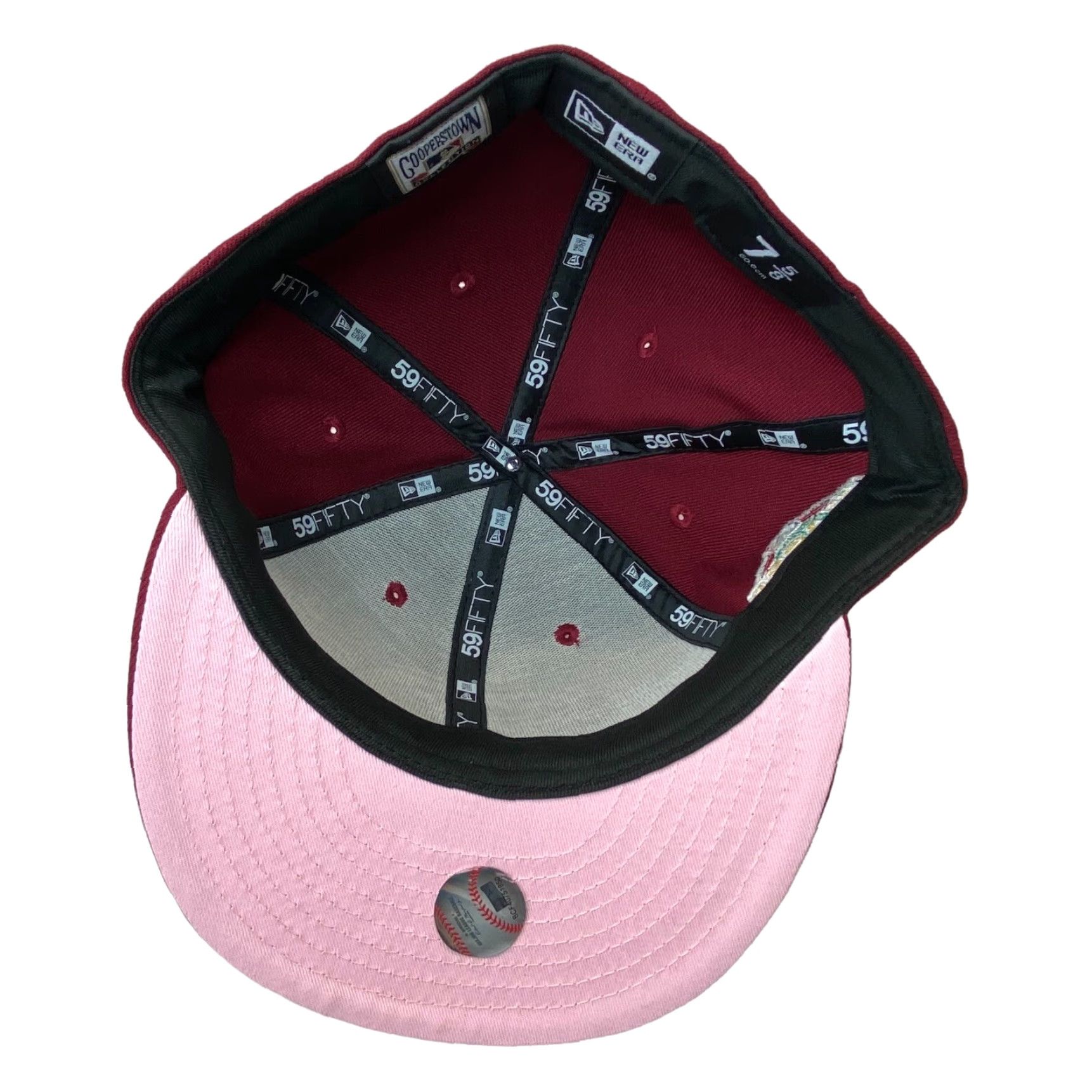 New Era HAT CLUB EXCLUSIVE OG RED VELVET ARIZONA DIAMONDBACKS 2001 WS PINK UV 7 5/8 Men Hat Size ONE SIZE - 5 Thumbnail