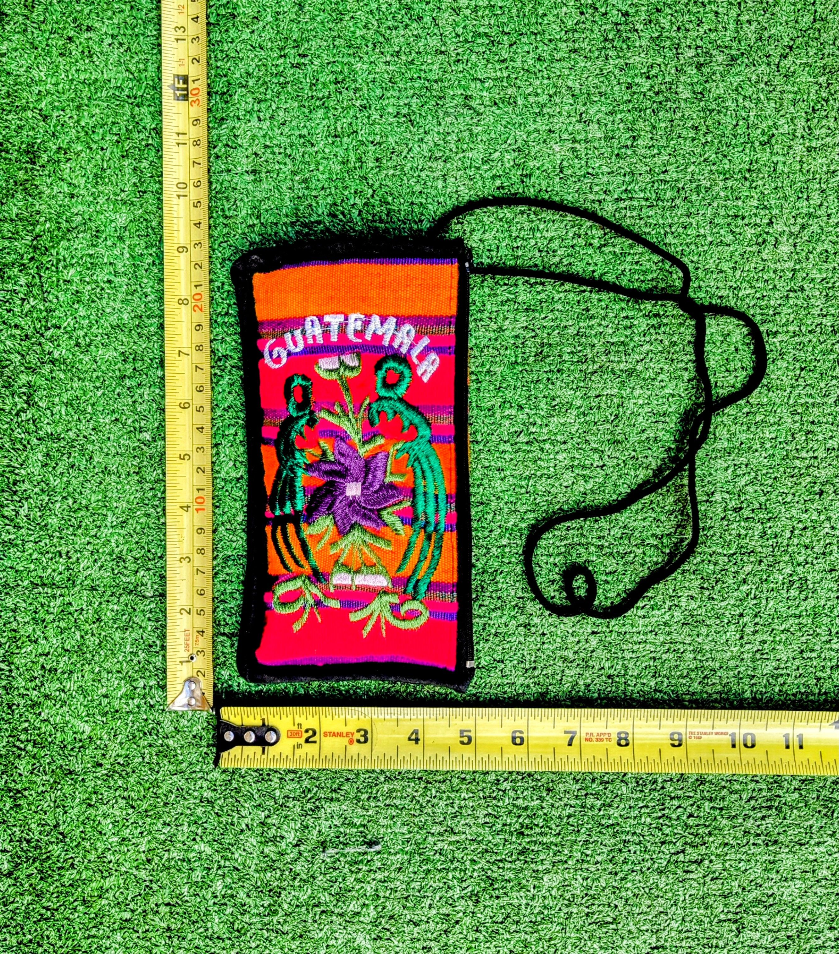Designer Guatemala Floral Embroidered Crossbody Boho Holder Bag Pouch Size ONE SIZE - 2 Thumbnail