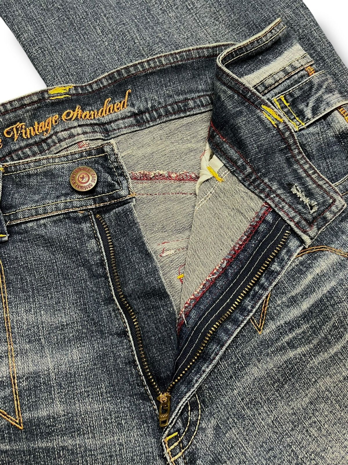 Japanese Brand Vintage Flared Original Jeans Japan - Faded Wash Style Jeans Size US 33 - 15 Thumbnail