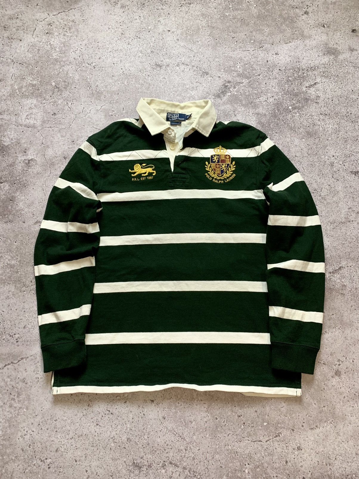 Polo Ralph Lauren × Rugby Ralph Lauren × Vintage Vintage Striped LongSleeve Rugby Polo Ralph Lauren Size US XL / EU 56 / 4 - 1 Thumbnail