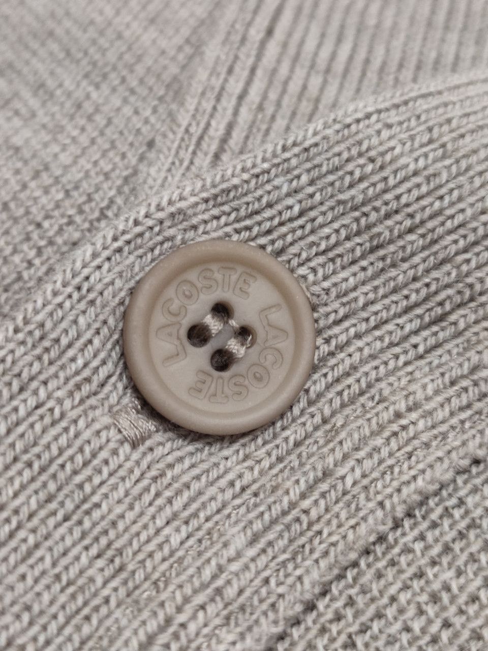 Lacoste Lacoste Beige Button Up V neck Cardigan Sweater Jumper Size US XL / EU 56 / 4 - 9 Thumbnail