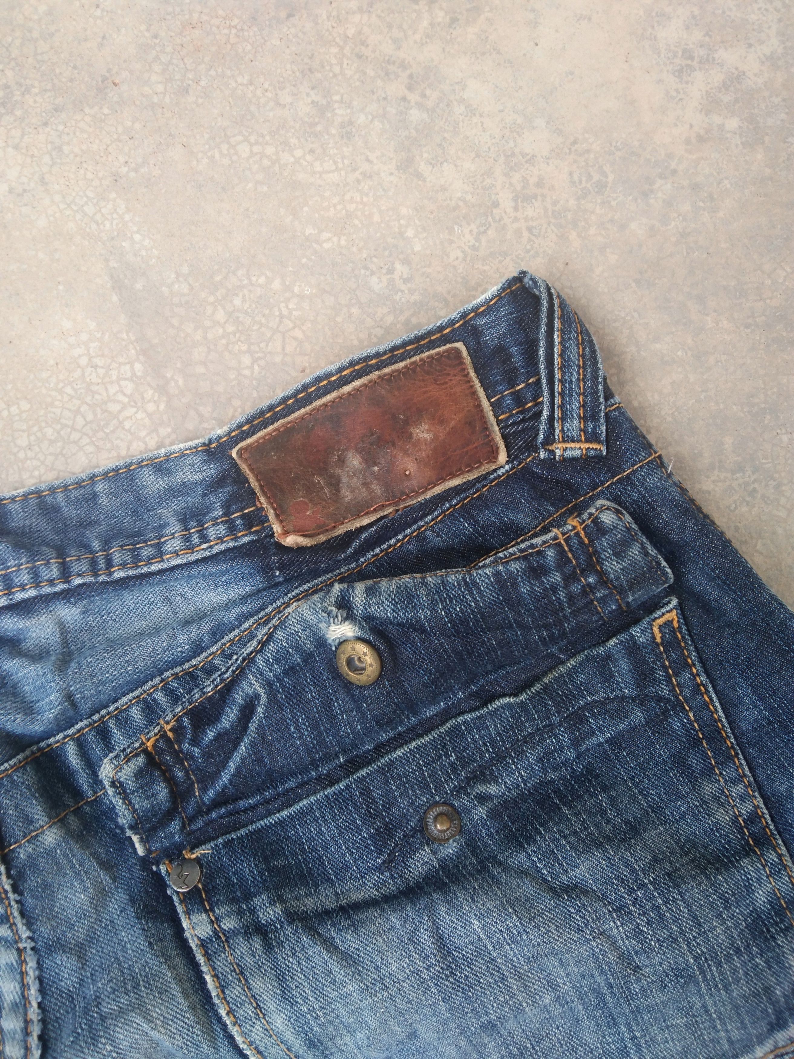 Japanese Brand Vintage Bragg Jeans Faded Blue Distressed Straight Leg 34x35 Size US 34 / EU 50 - 6 Thumbnail
