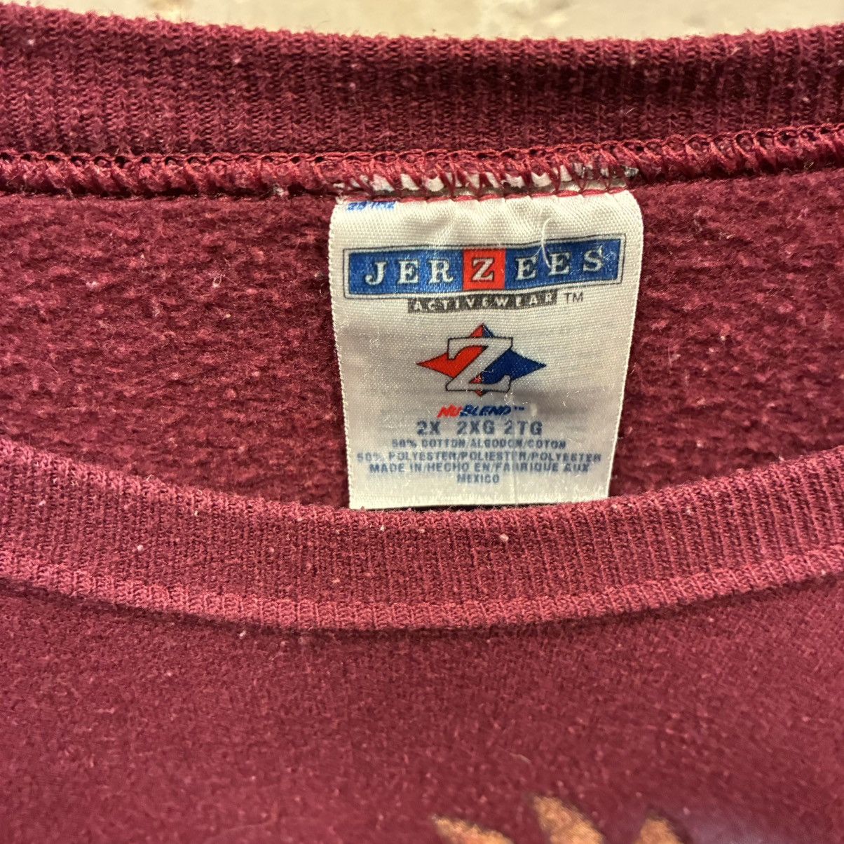 Jerzees Jerzees Vintage 90s Maroon Eagle Nature Oversized Crewneck Size US XXL / EU 58 / 5 - 3 Thumbnail