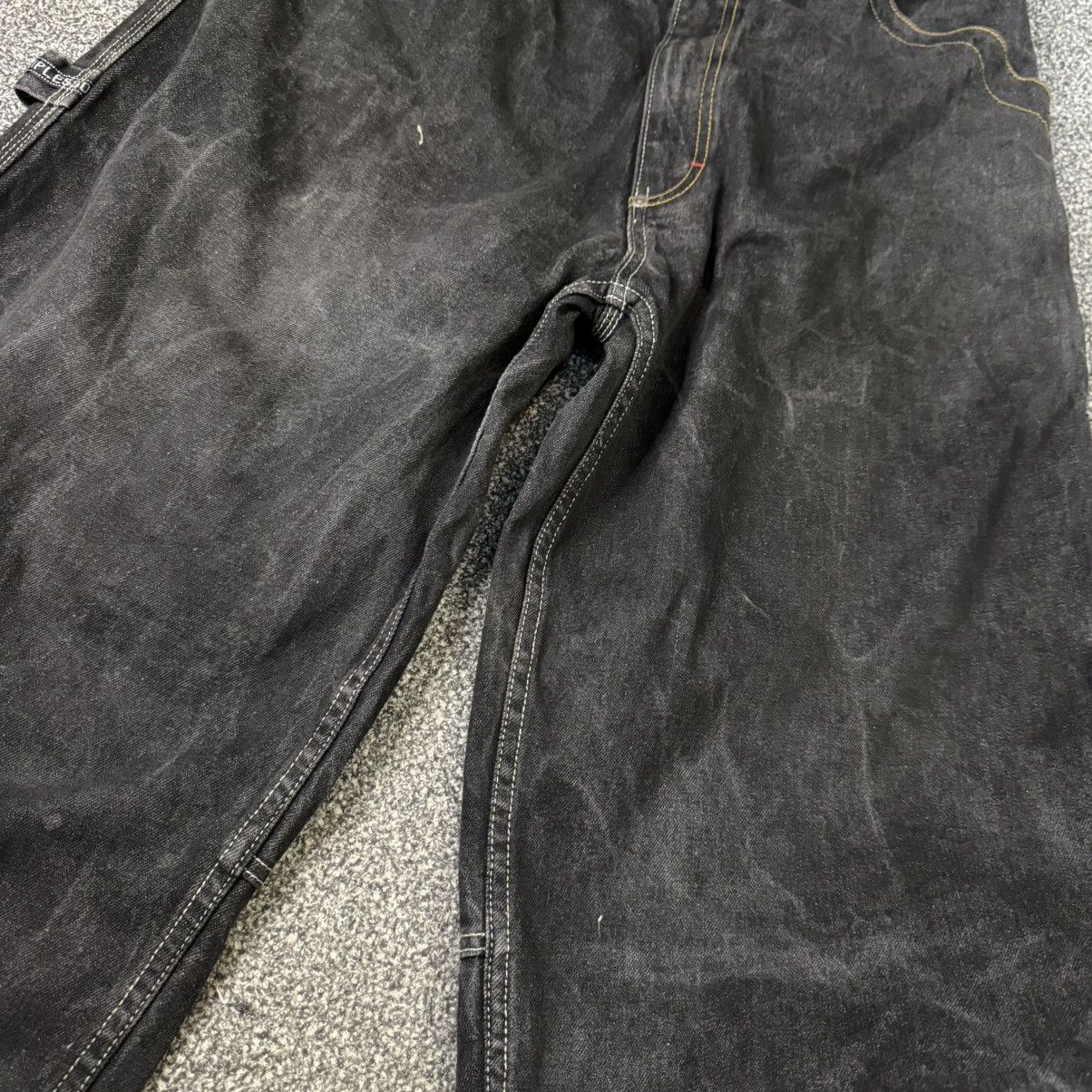 If Six Was Nine Triple 5 Soul Faded Black Baggy Crazy Jeans Size US 36 / EU 52 - 4 Thumbnail
