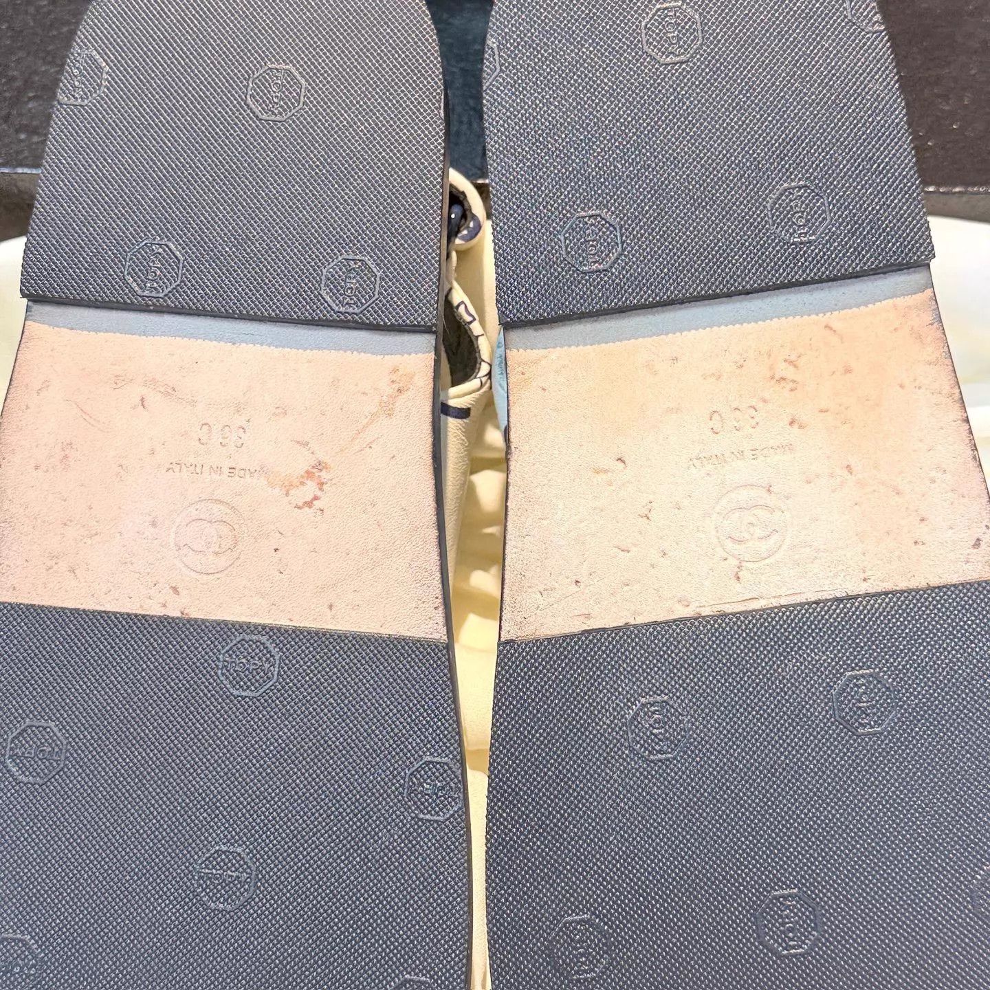 Chanel CHANEL White Blue CC Allover Velcro Sandal 36 95N Size US 5.5 / IT 35.5 - 7 Thumbnail