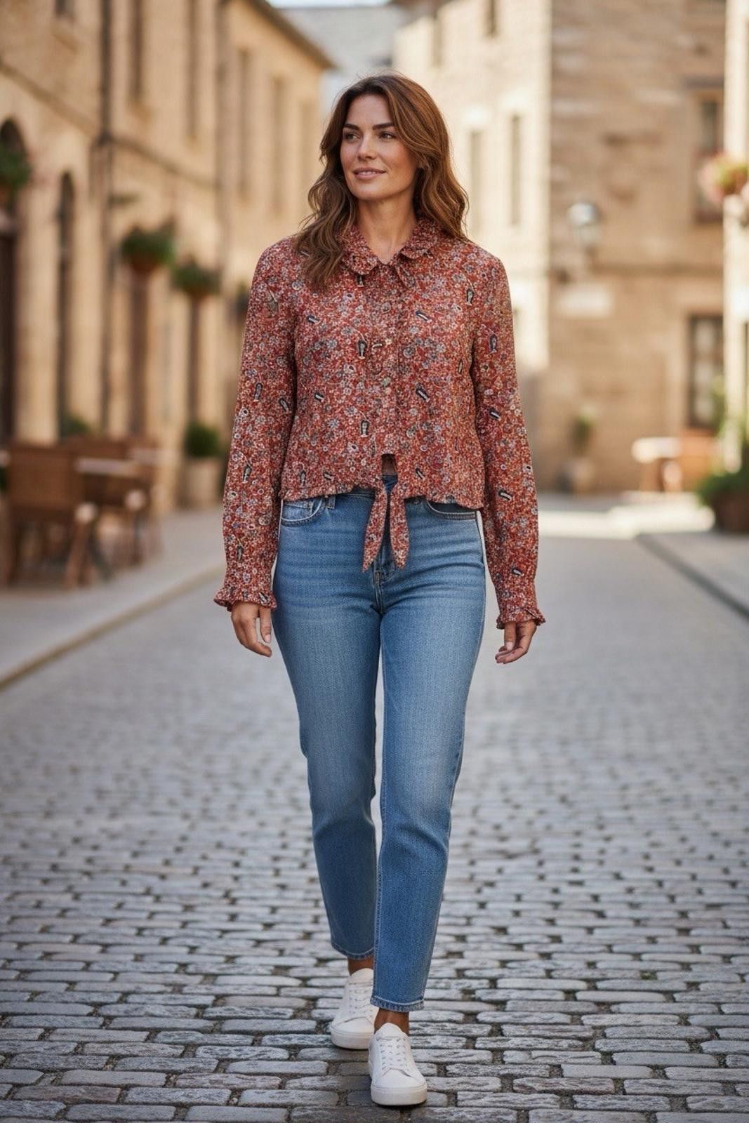 Other Vintage Roughrider By Circle Paisley Tie Front Crop Blouse Size S / US 4 / IT 40 - 4 Thumbnail