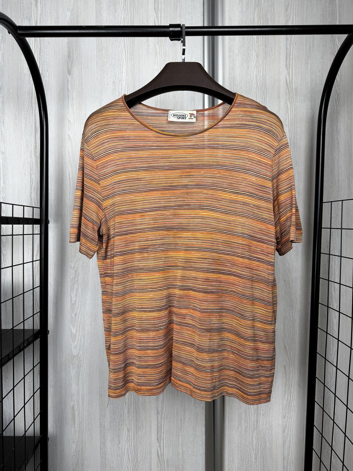 Missoni Missoni Sport Orange Striped Cotton Viscose SS tee shirt 48 Size XL / US 12-14 / IT 48-50 - 1 Thumbnail