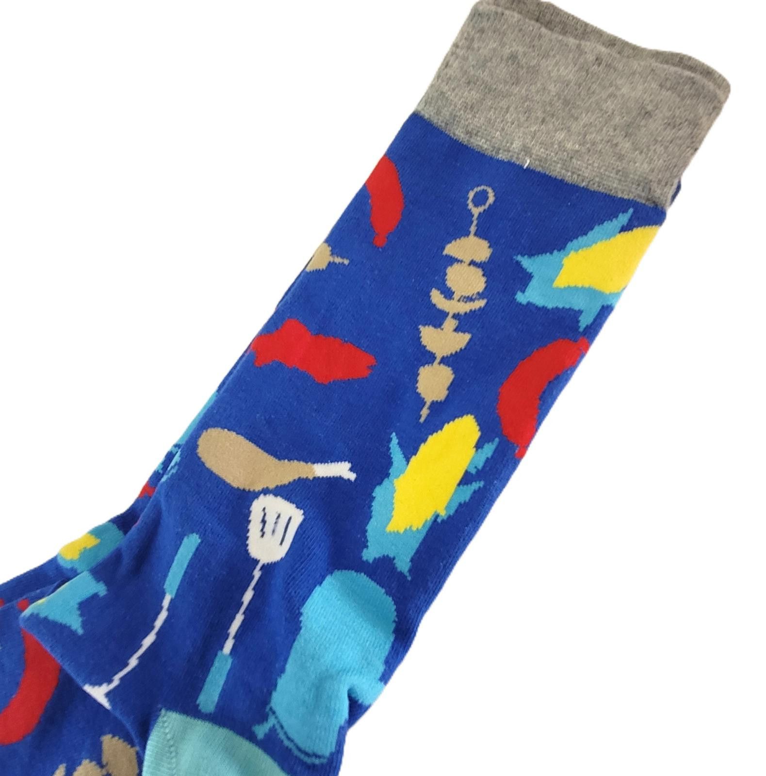 Other Novelty BBQ Food Crew Socks Blue Fish Grill Corn - NEW Size ONE SIZE - 2 Thumbnail