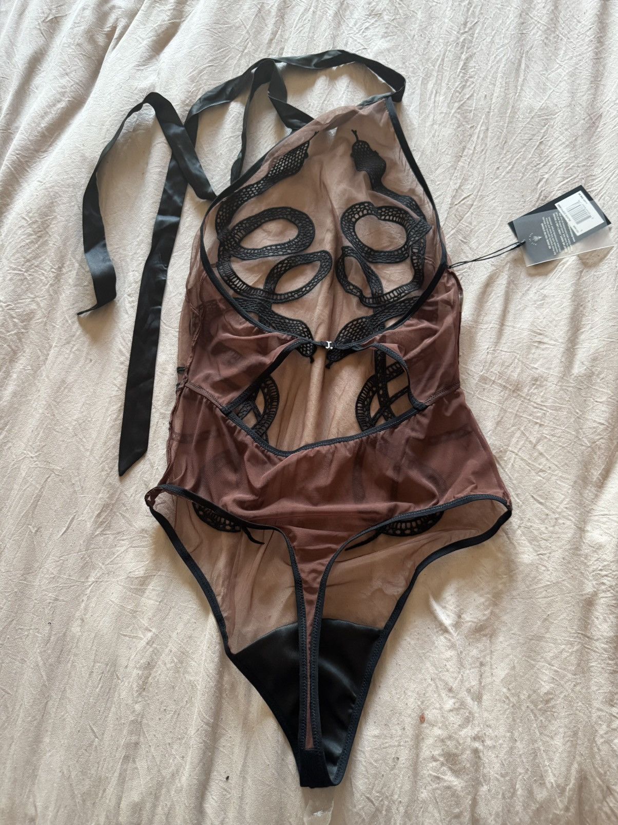 Other Thistle and Spire Black and Brown Embroidered Bodysuit Size L / US 10 / IT 46 - 2 Thumbnail