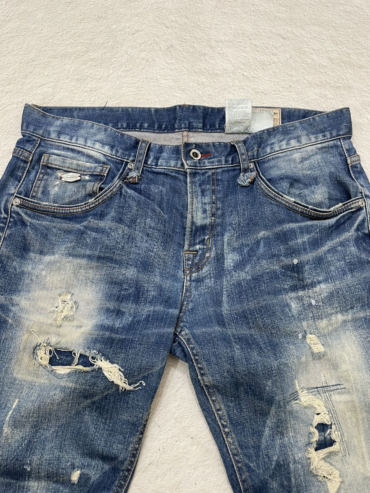 Japanese Brand 2000s Buckaroo Heavy Distressed Denim Ripped Jeans Wash LGB Size US 35 - 6 Thumbnail