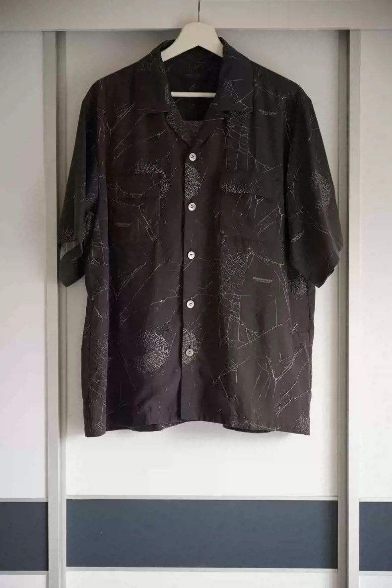image of Undercover 20Ss Shirts All Over Spider's Nest in Black, Men's (Size Medium)