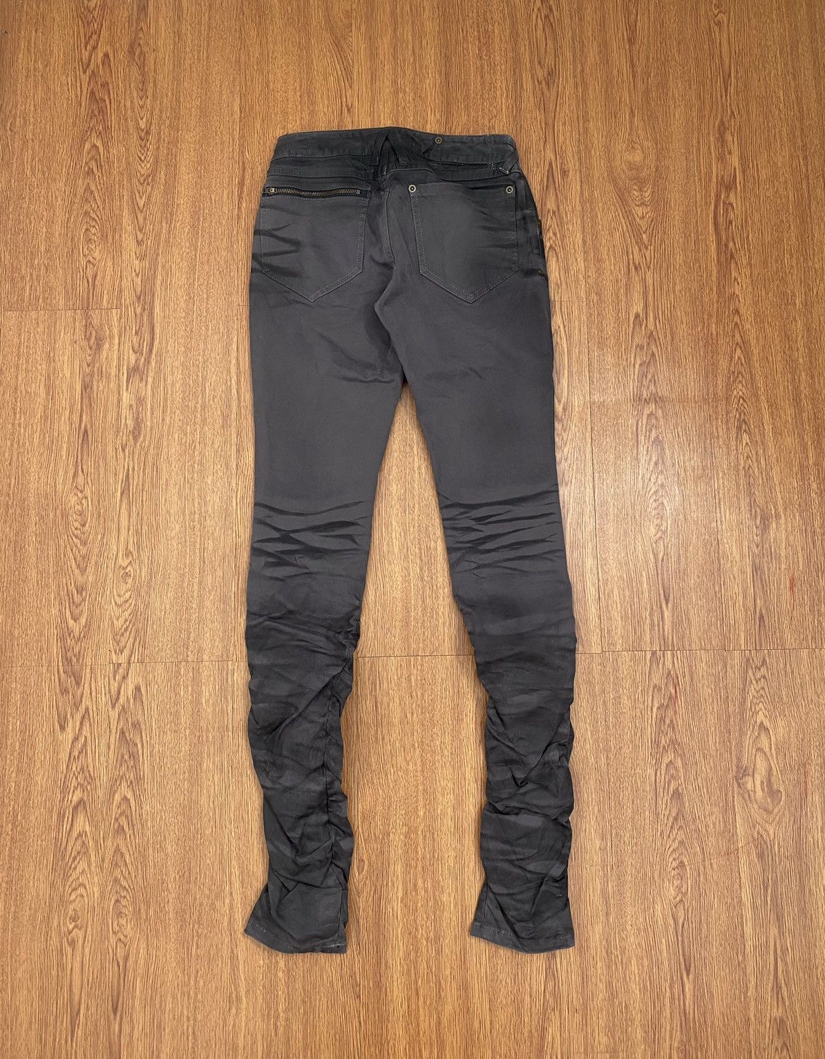 image of Tornado Mart Wax Wrinkled Pants in Dark Charcoal, Men's (Size 26)