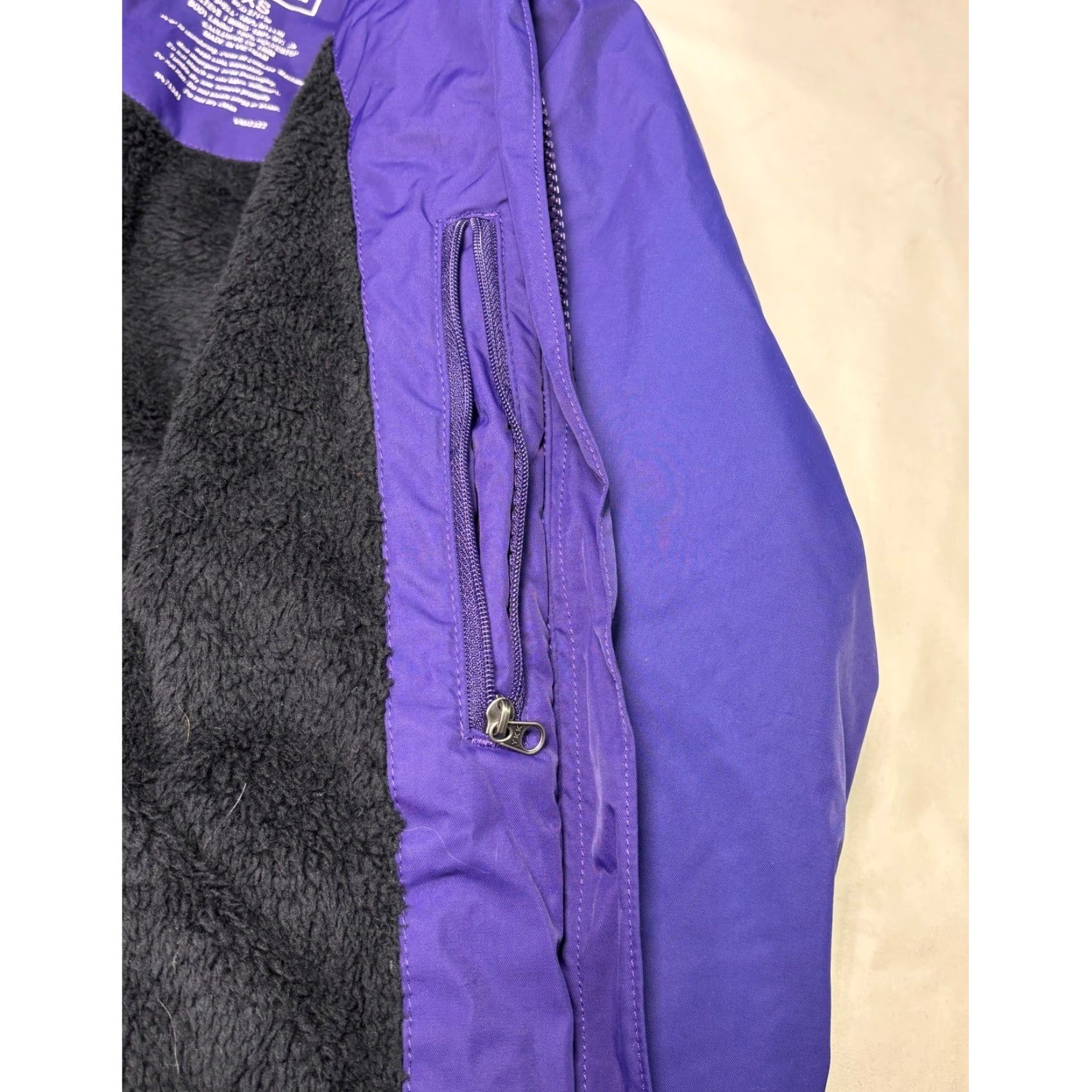 Vintage L.L.Bean Purple Hooded Jacket Women's XS Fleece Lined Insulated Waterproof Anorak Zip Pocket Microfleece Size XS / US 0-2 / IT 36-38 - 4 Thumbnail