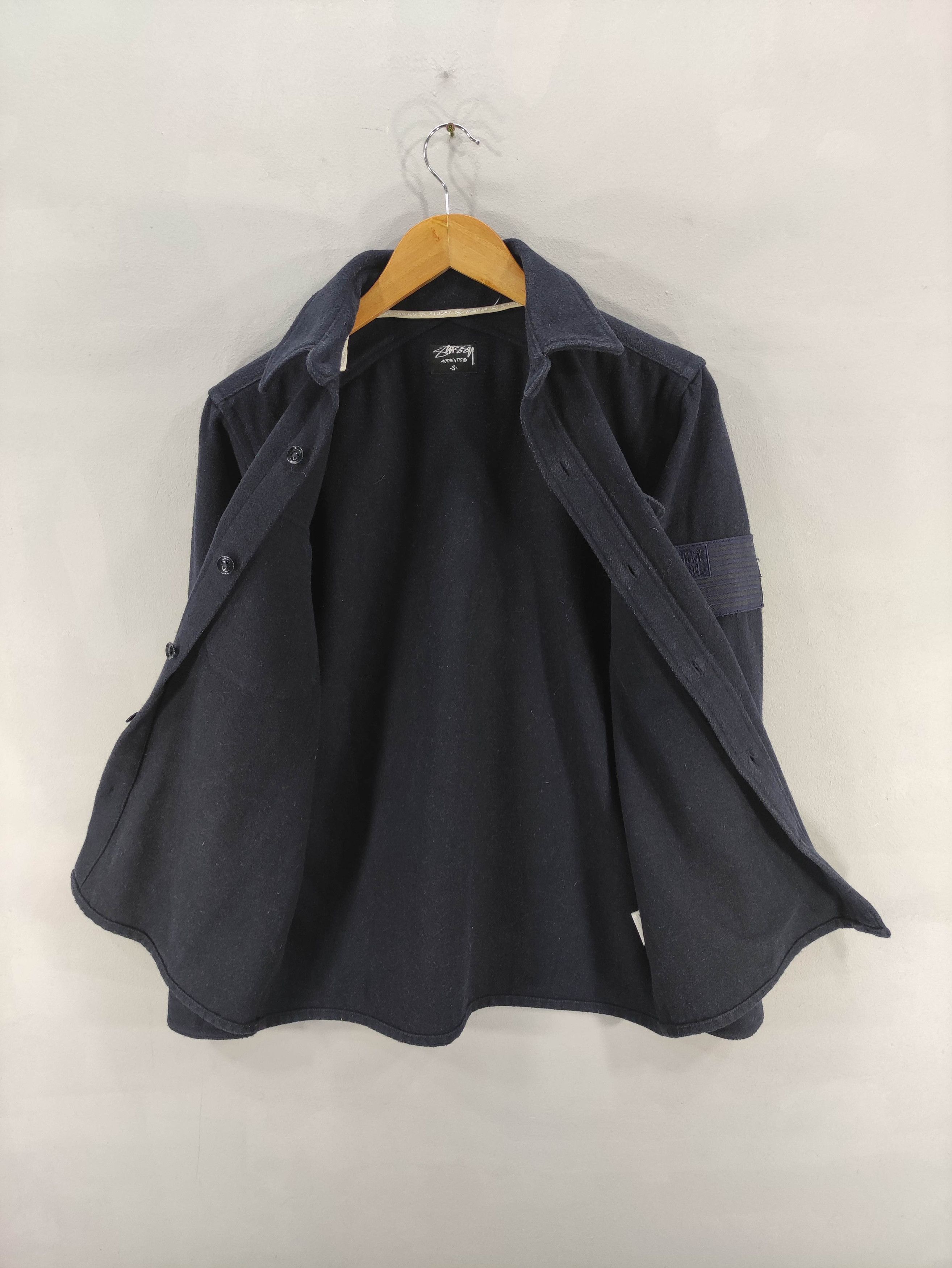 Stussy Vintage Stussy Flag On Sleeve Wool Shirt Jacket Button Up Size US M / EU 48-50 / 2 - 5 Thumbnail