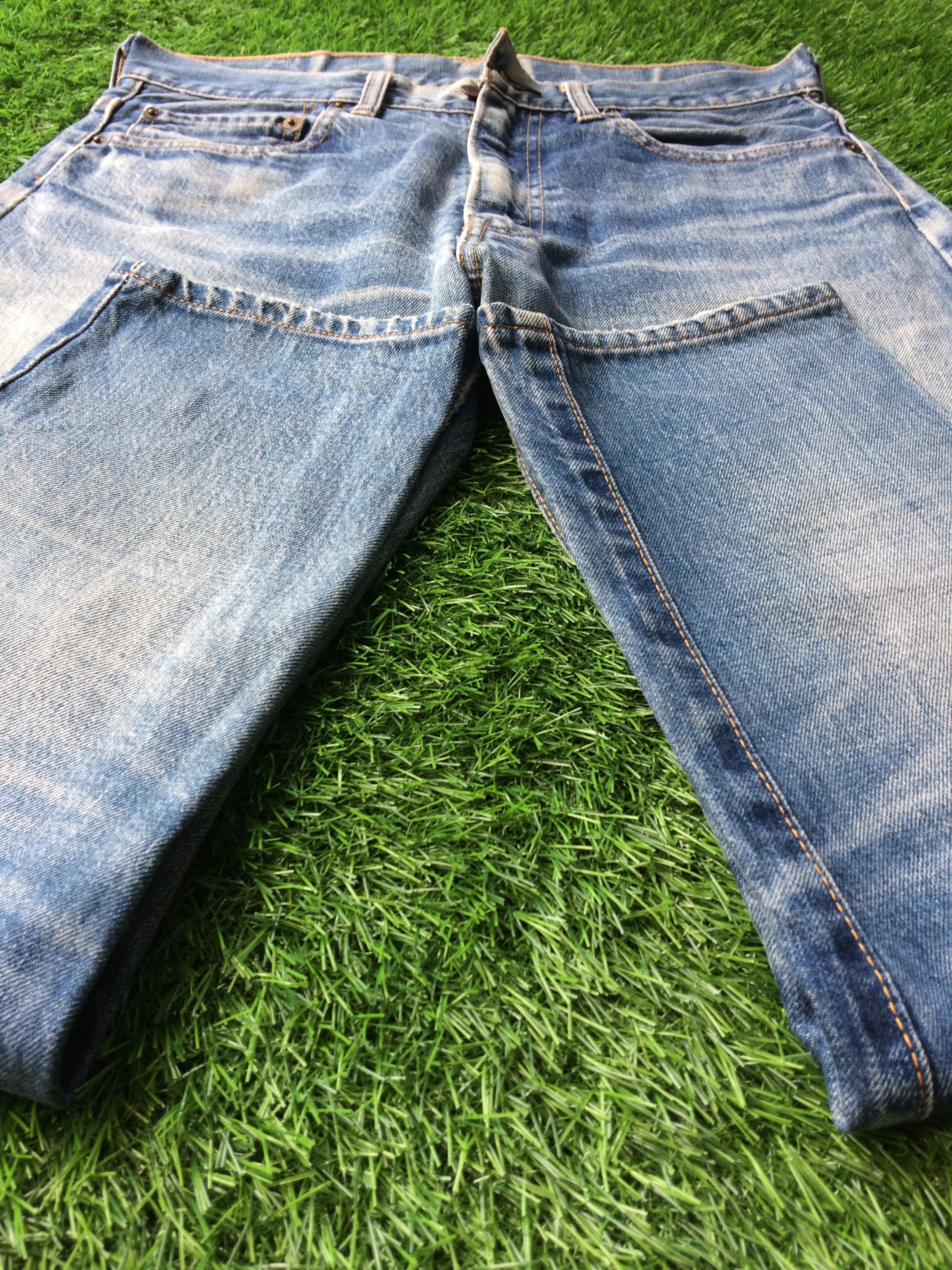 Japanese Brand × Jean Distressed Japanese Selvedge Faded Denim Jeans D-733 Size US 31 - 6 Thumbnail
