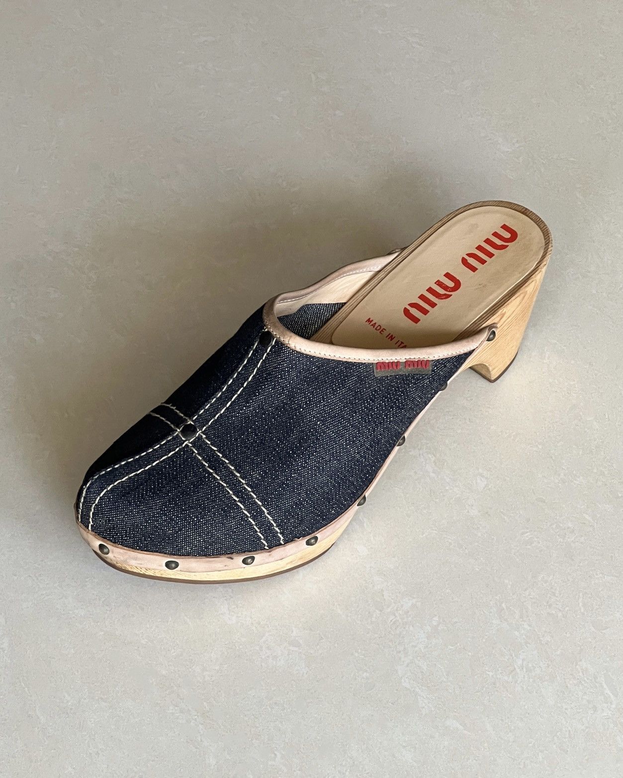 Miu Miu 1990s Miu Miu denim clogs Size US 8 / IT 38 - 2 Thumbnail