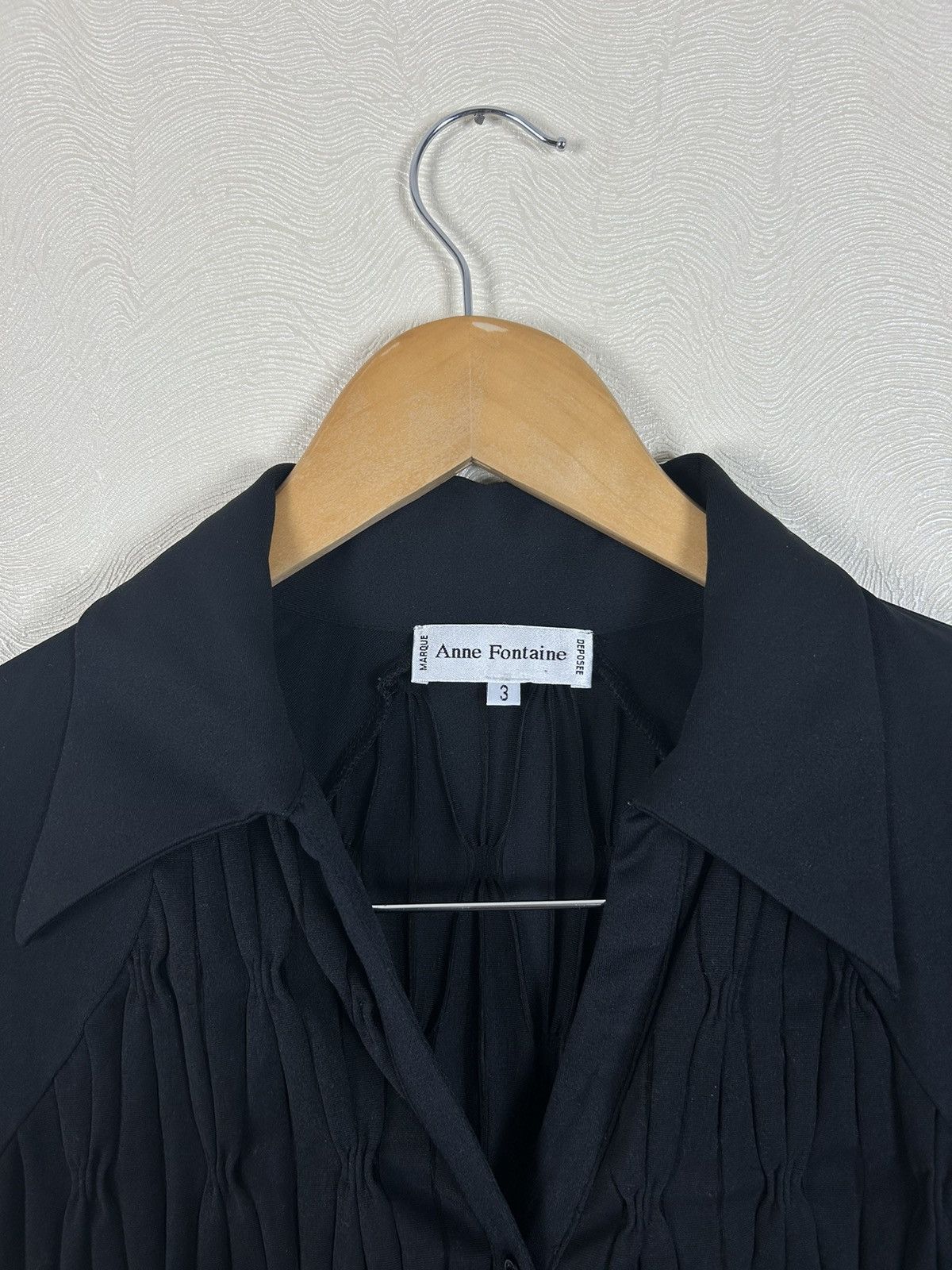 Designer Anne Fontaine Black Blouse Shirt Size 3 / M Luxury Size M / US 6-8 / IT 42-44 - 5 Thumbnail