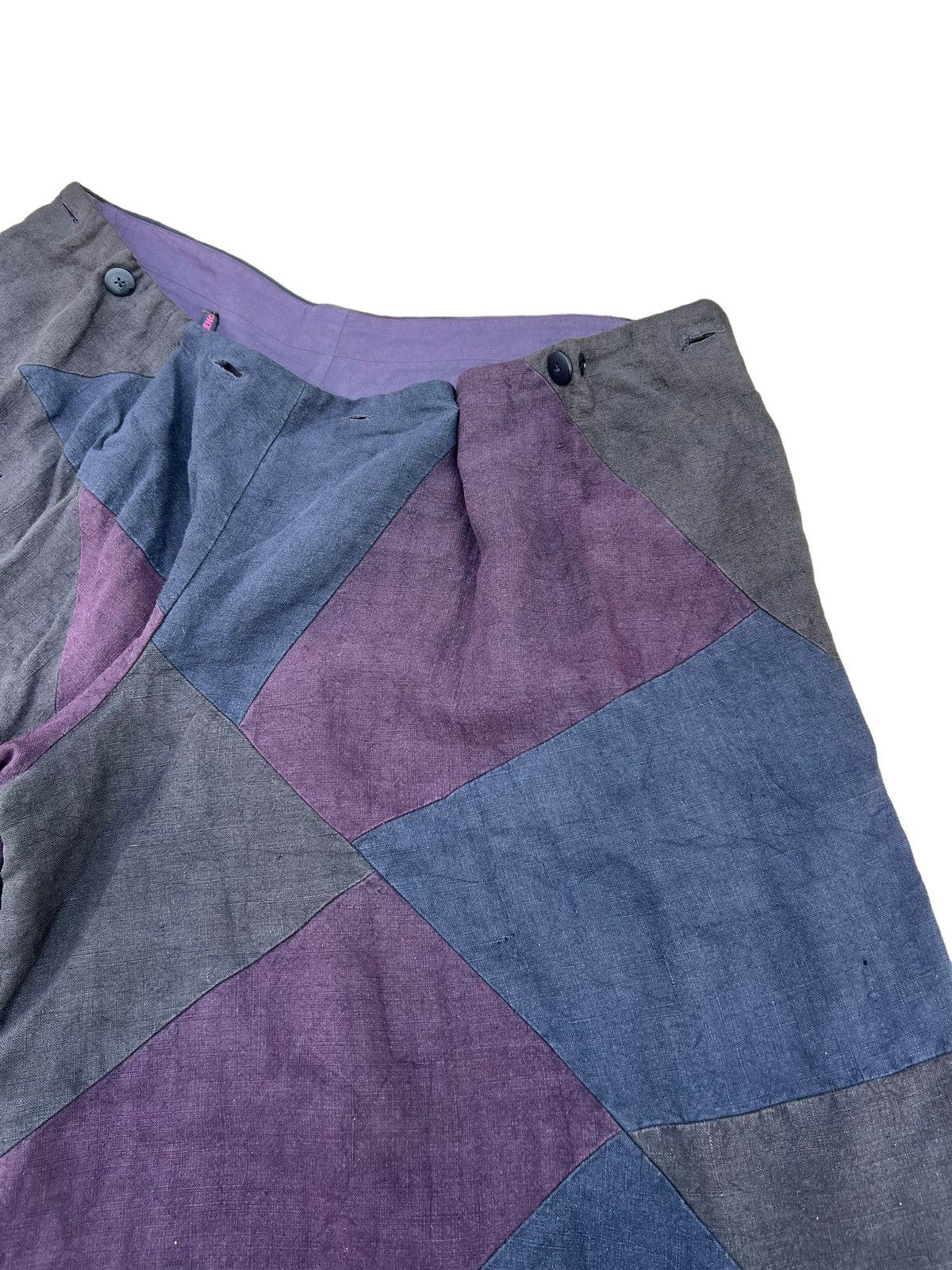 Casey Casey × Casey Vidalenc Casey Vidalenc Multi Colour Patchwork Super Wide Linen Pant Size US 32 / EU 48 - 9 Thumbnail