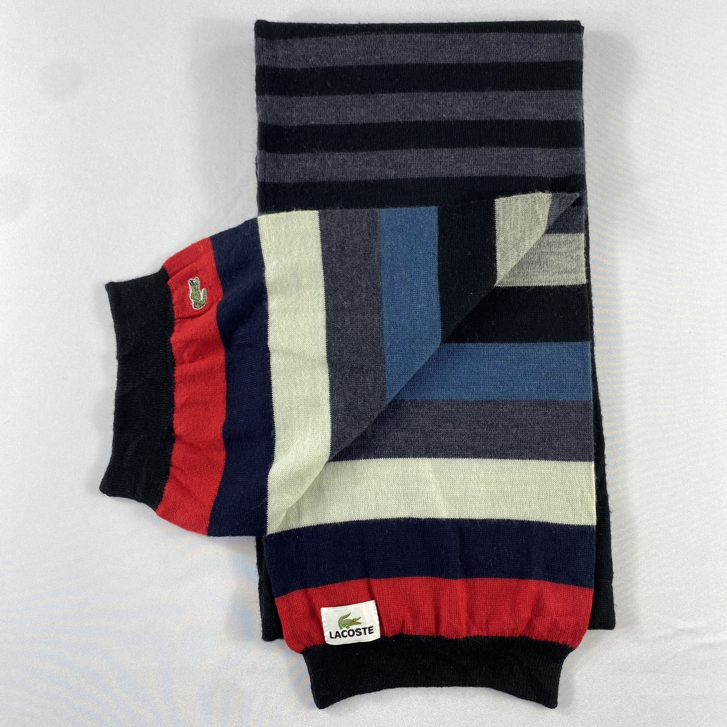 Lacoste Lacoste Stripe Scarf Neck Wrap Muffler Size ONE SIZE - 4 Thumbnail