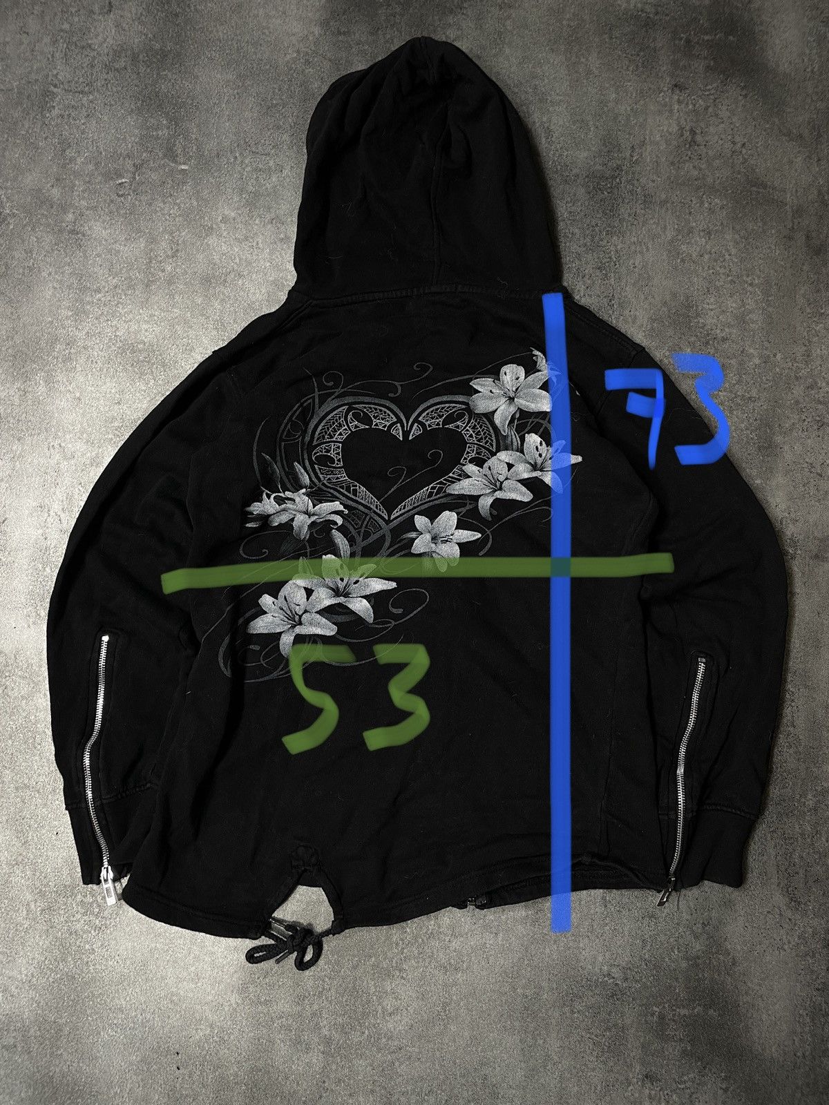Vintage 🔥Offers🔥Vintage Y2K Hoodie Zip Flowers Love Rare Size L / US 10 / IT 46 - 9 Thumbnail