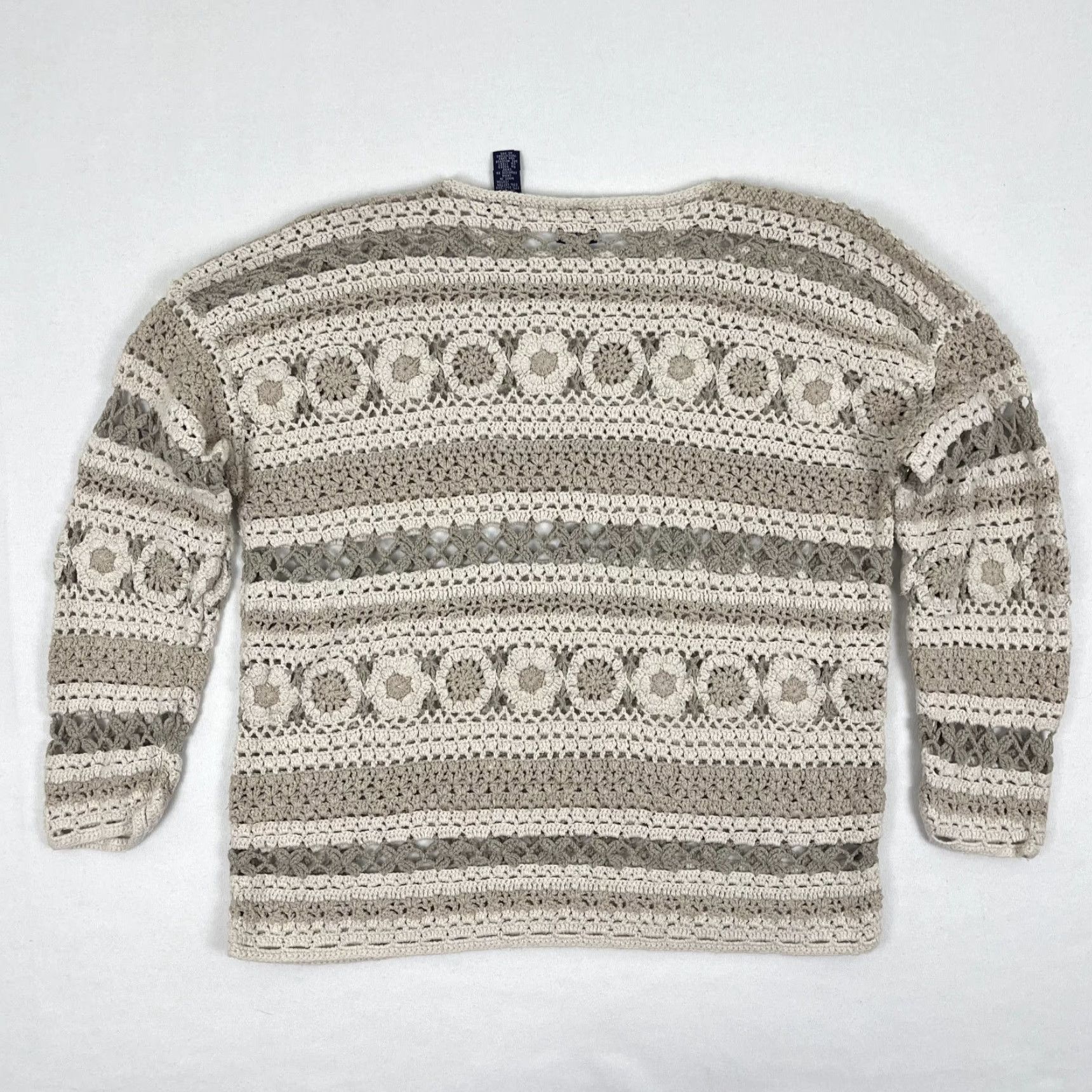 Gap GAP Sweater Womens Medium Silk Brown Crochet Earth Tone Cottagecore Granola Girl Size M / US 6-8 / IT 42-44 - 6 Thumbnail