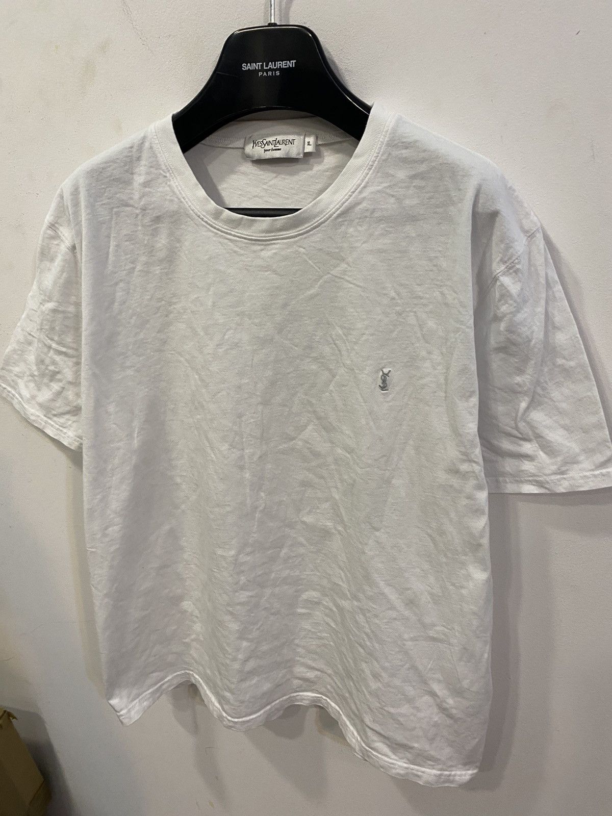 Yves Saint Laurent White YSL T-shirt Snow Size US L / EU 52-54 / 3 - 10 Thumbnail