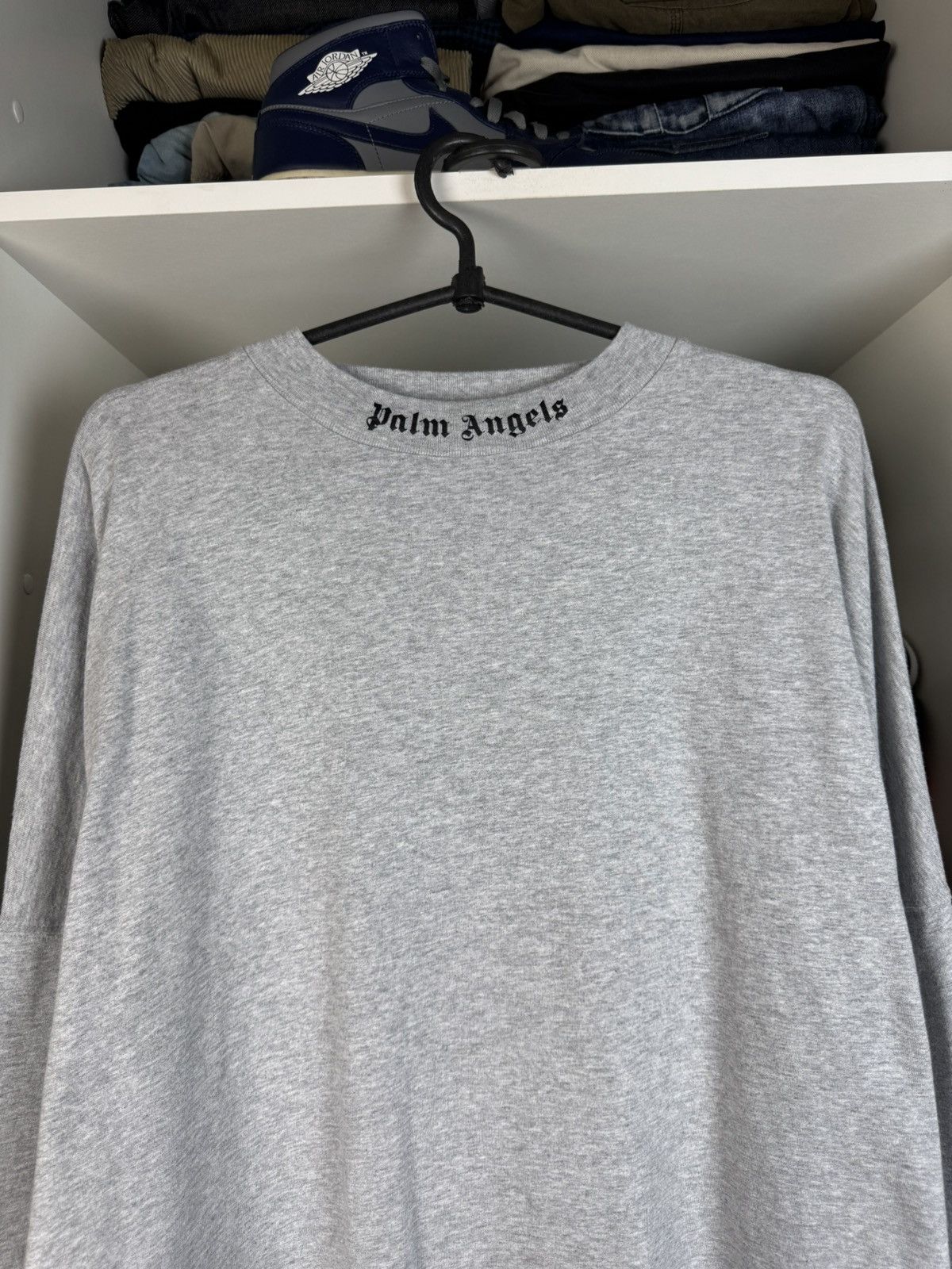 Palm Angels Palm Angels Women’s Gray Drop Shoulder Long Sleeve T-shirt Size S / US 4 / IT 40 - 12 Thumbnail