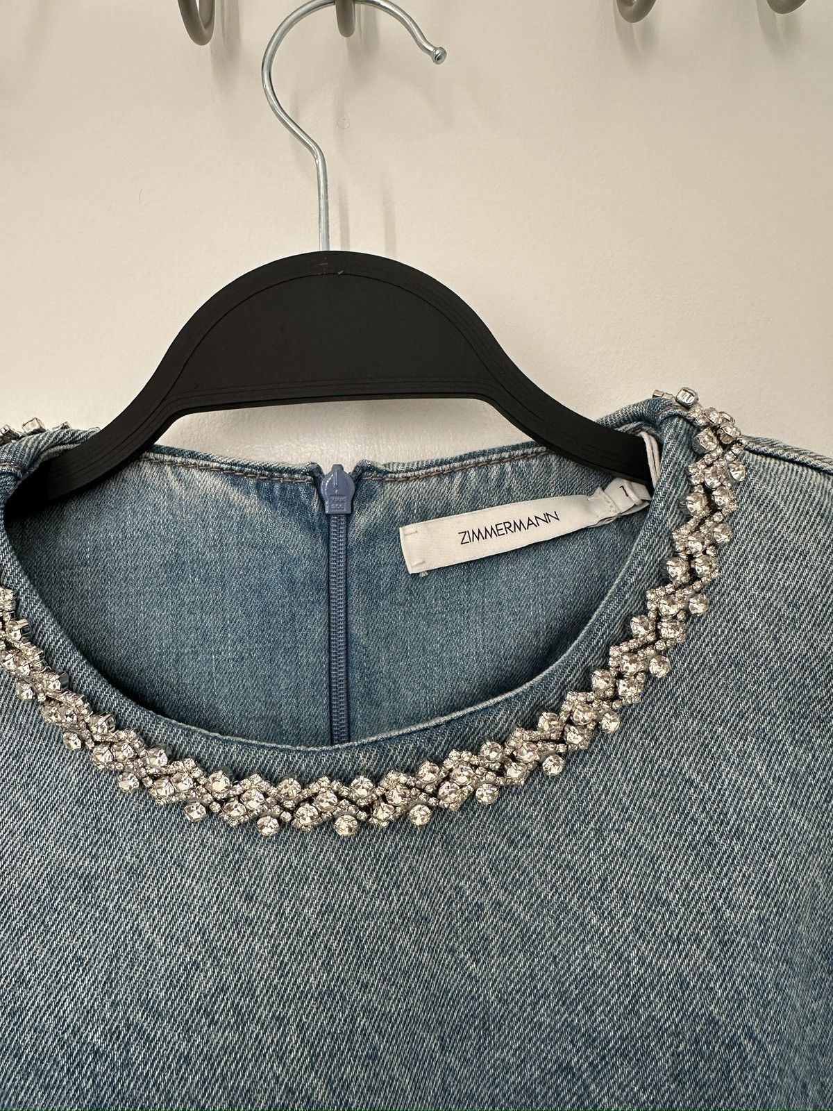 Zimmermann Crystal Embellished Denim Minidress