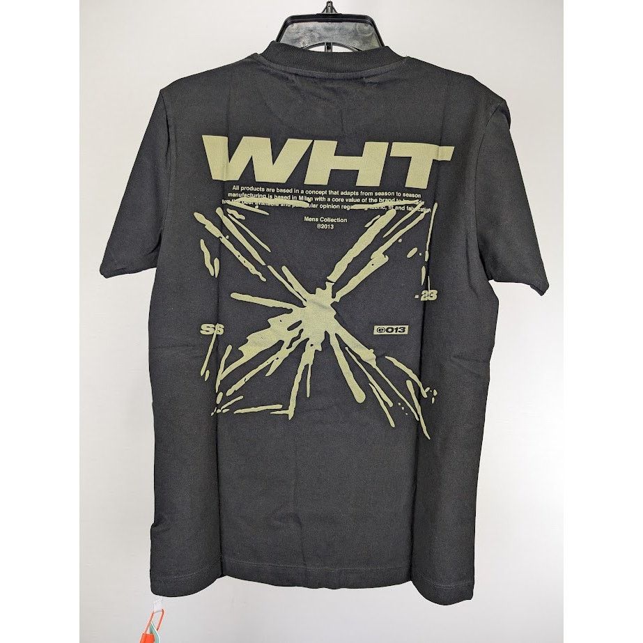 Off-White o1rshd1 Splash Arr Slim Short Sleeve T-Shirt in Black Beige Size US XS / EU 42 / 0 - 14 Thumbnail