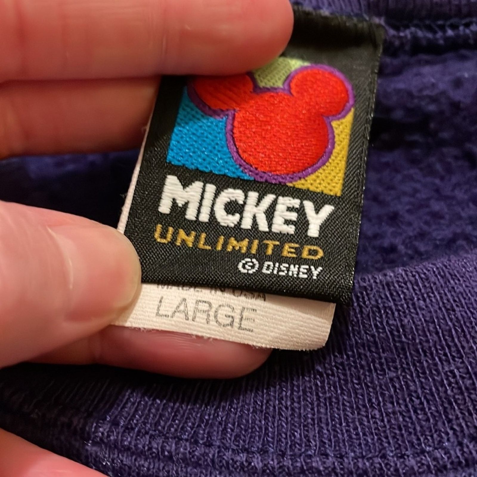 Disney Vintage Disney Mickey Mouse Purple Crewneck Sweatshirt Large Size L / US 10 / IT 46 - 3 Thumbnail