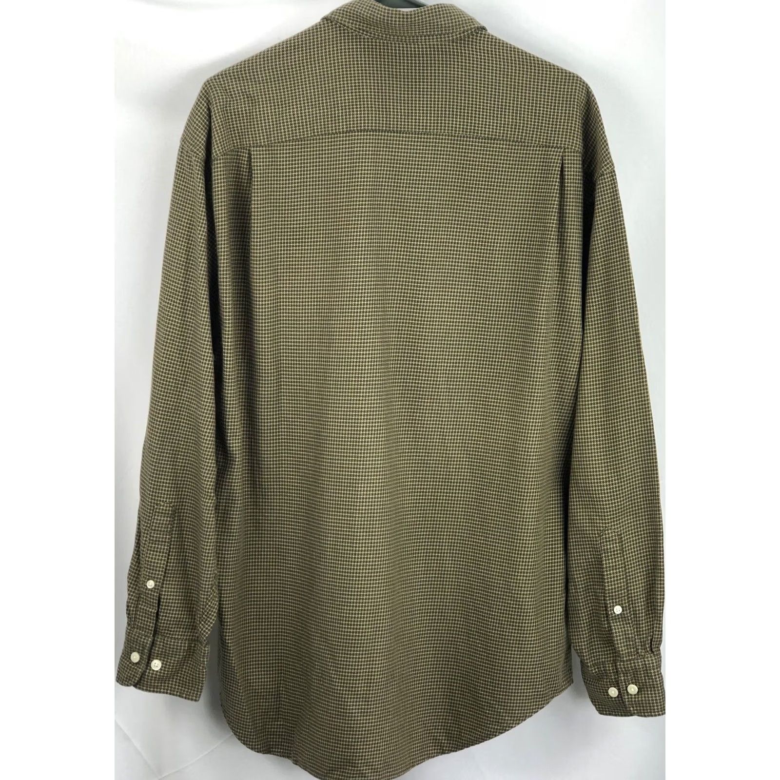Nautica Nautica Shirt L Olive Green Houndstooth Plaid Career Preppy Academia Size US L / EU 52-54 / 3 - 2 Thumbnail
