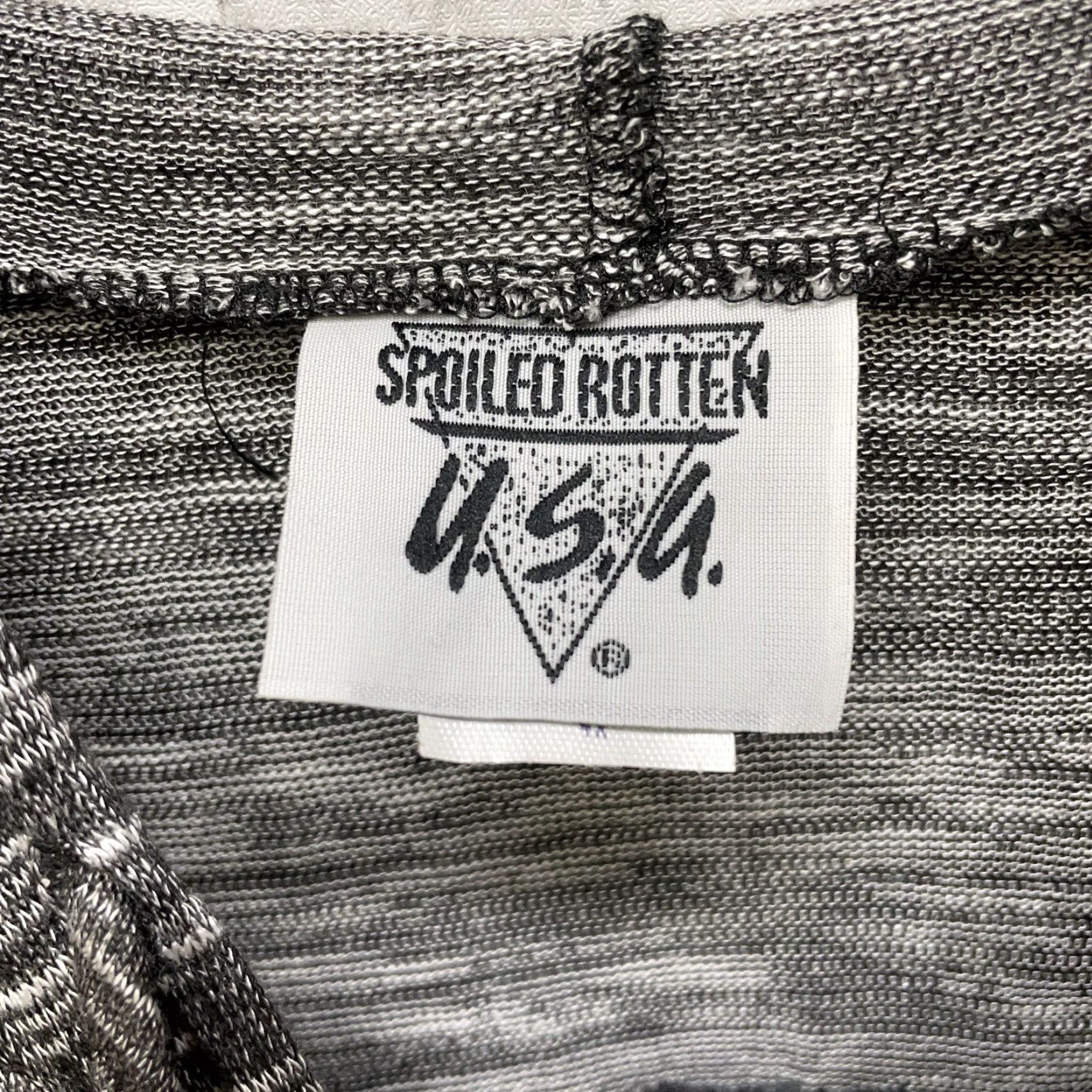 Vintage VTG Spoiled Rotten USA polyester blend Gray drawstring Zip-up hoodie Womens 4X Size XXL / US 16-18 / IT 52-54 - 4 Thumbnail