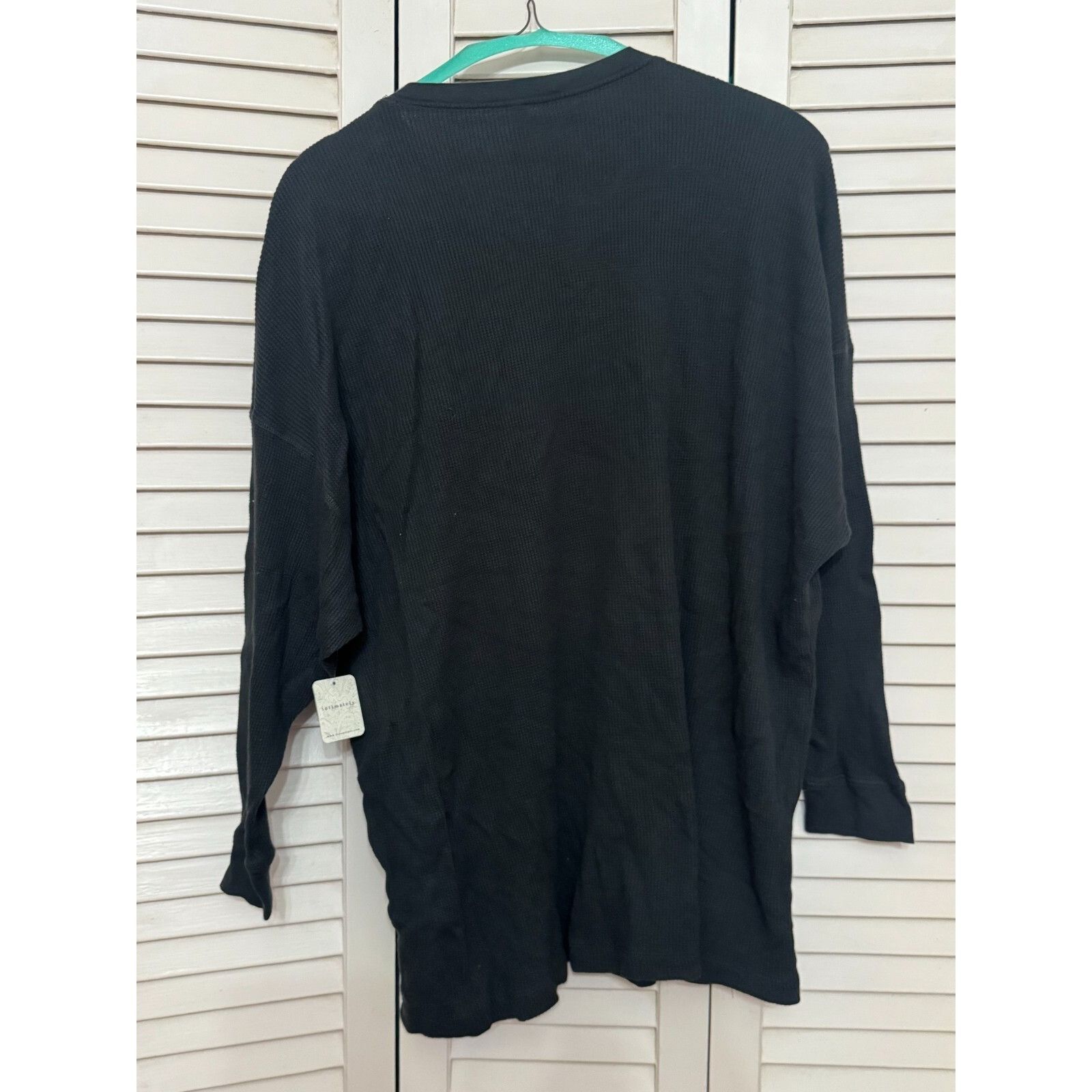 Free People NEW Free People Intimately Women Medium Black Waffle Pullove Size M / US 6-8 / IT 42-44 - 7 Thumbnail