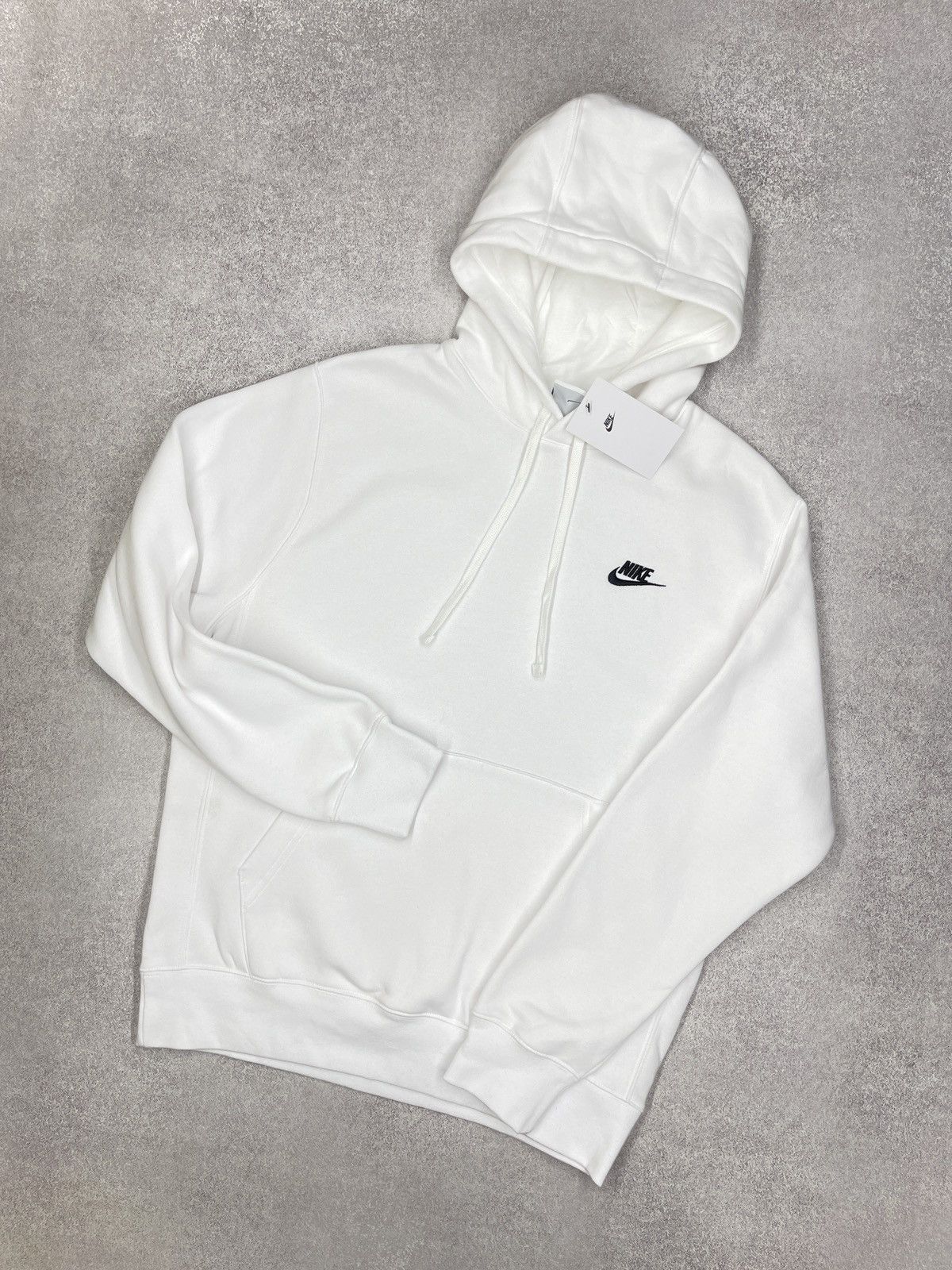 Nike New Mens Nike NSW Club White Hoodie Drill Y2K ACG TECH Size US S / EU 44-46 / 1 - 1 Thumbnail
