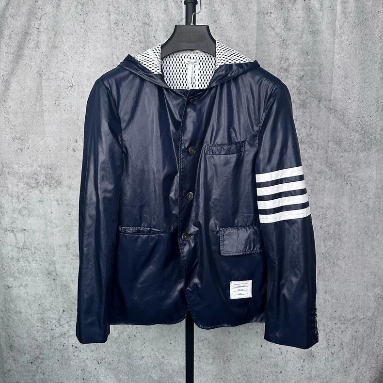 Thom Browne Thom Browne Navy Raincoat Jacket - dmc Size US M / EU 48-50 / 2 - 1 Thumbnail
