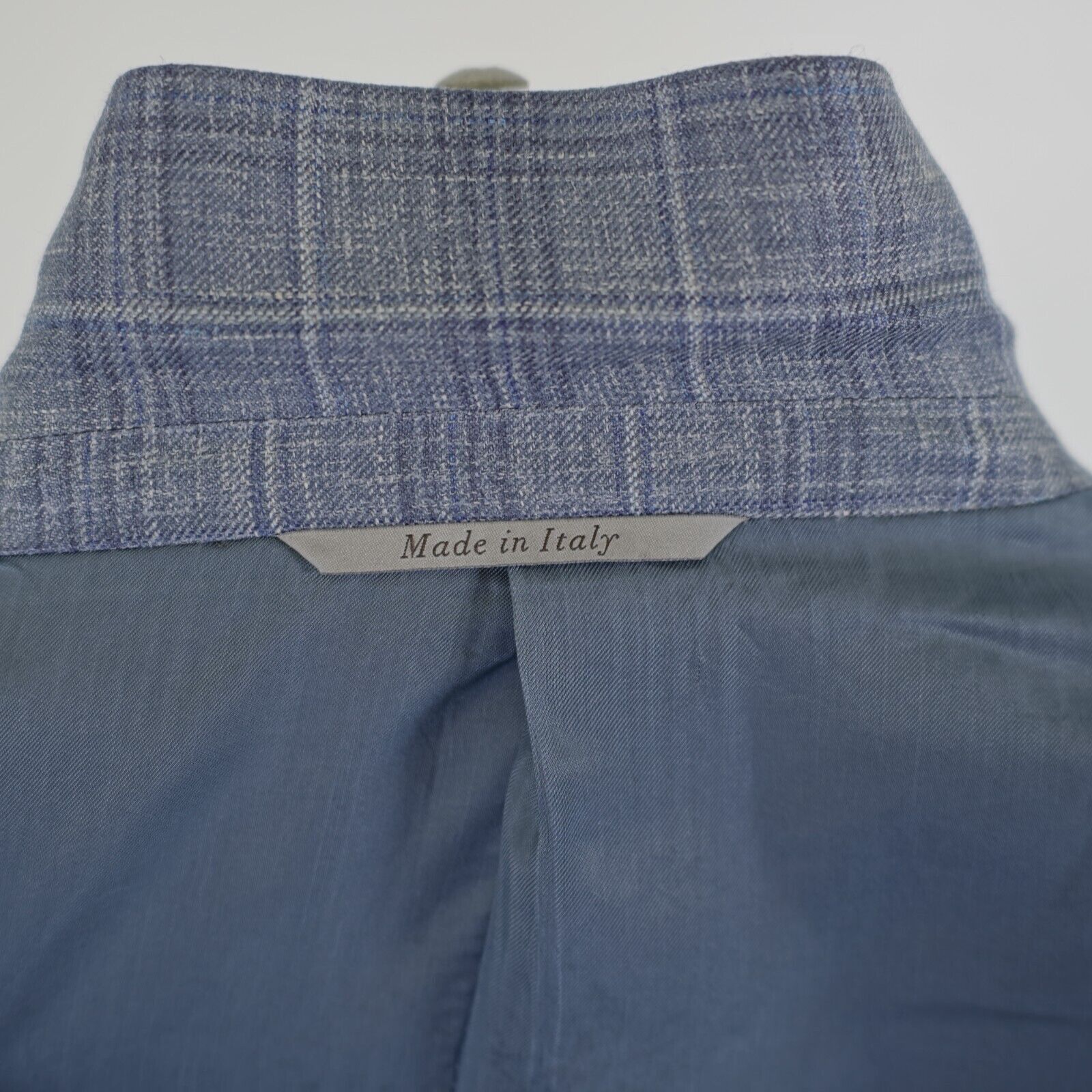 Canali Canali 1934 Wool Blue Gray Plaid 2 Button Italy Blazer 42L Size 42L - 11 Thumbnail