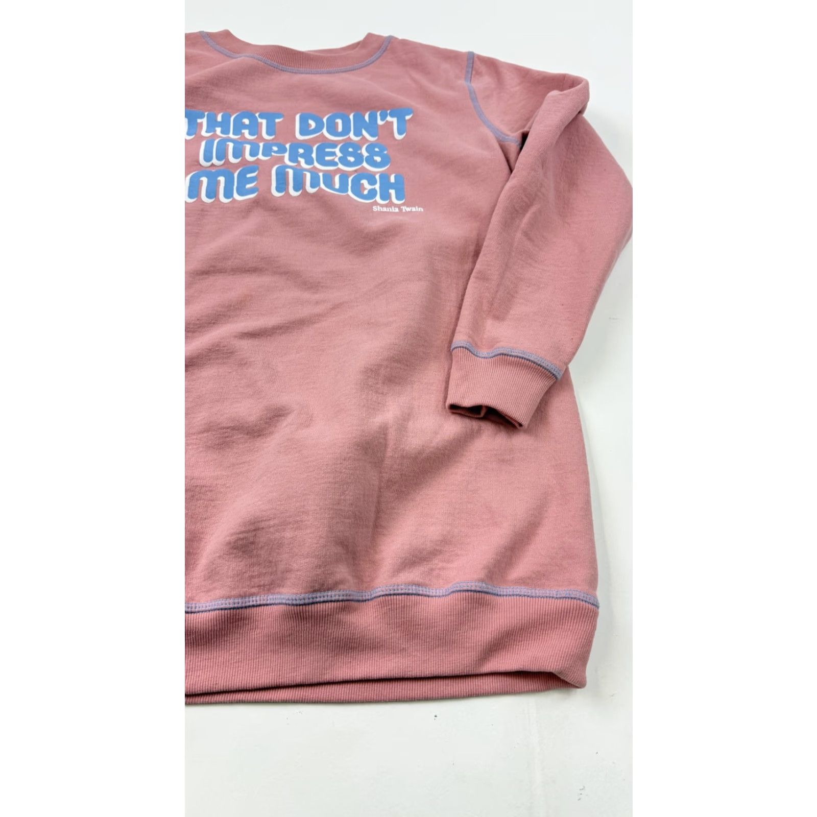 Pinko Shania Twain Sweatshirt Womens Medium Pink Crewneck That Dont Impress Me Much Size M / US 6-8 / IT 42-44 - 2 Thumbnail