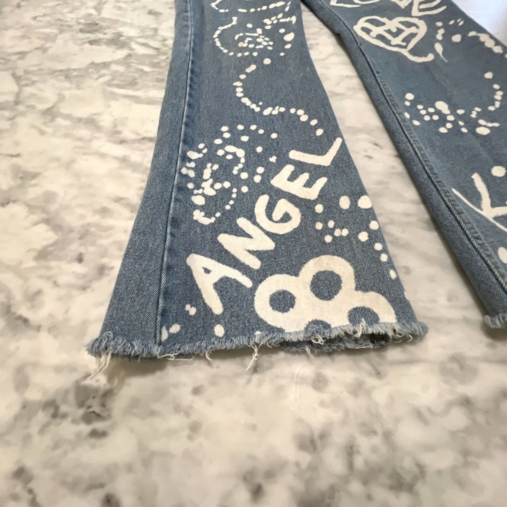 Vintage VINTAGE Stephen Hardy Squeeze Jeans Womens 7/8 Graffiti Flare Bell Bottom Jeans 28” 29” Blue Mens/Womens Size 28" / US 6 / IT 42 - 6 Thumbnail