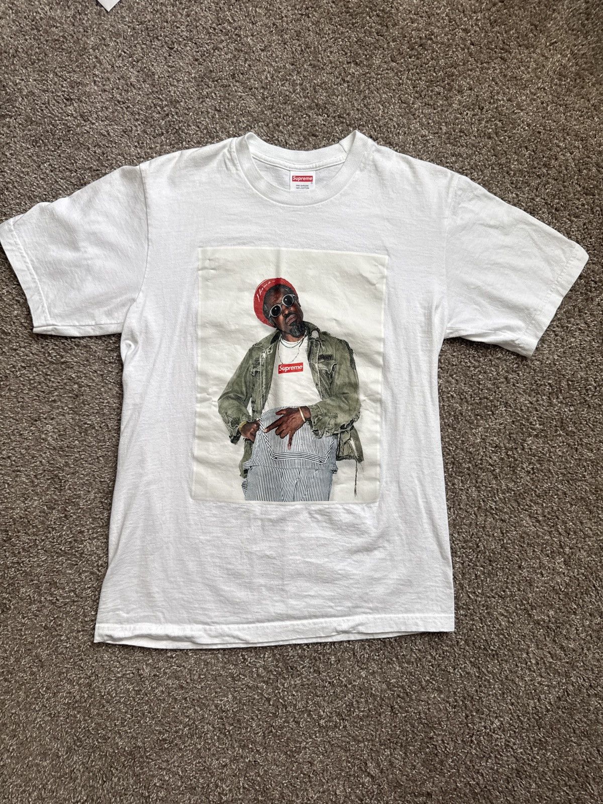 Supreme White “André 3000” supreme tee shirt Size US S / EU 44-46 / 1 - 1 Thumbnail