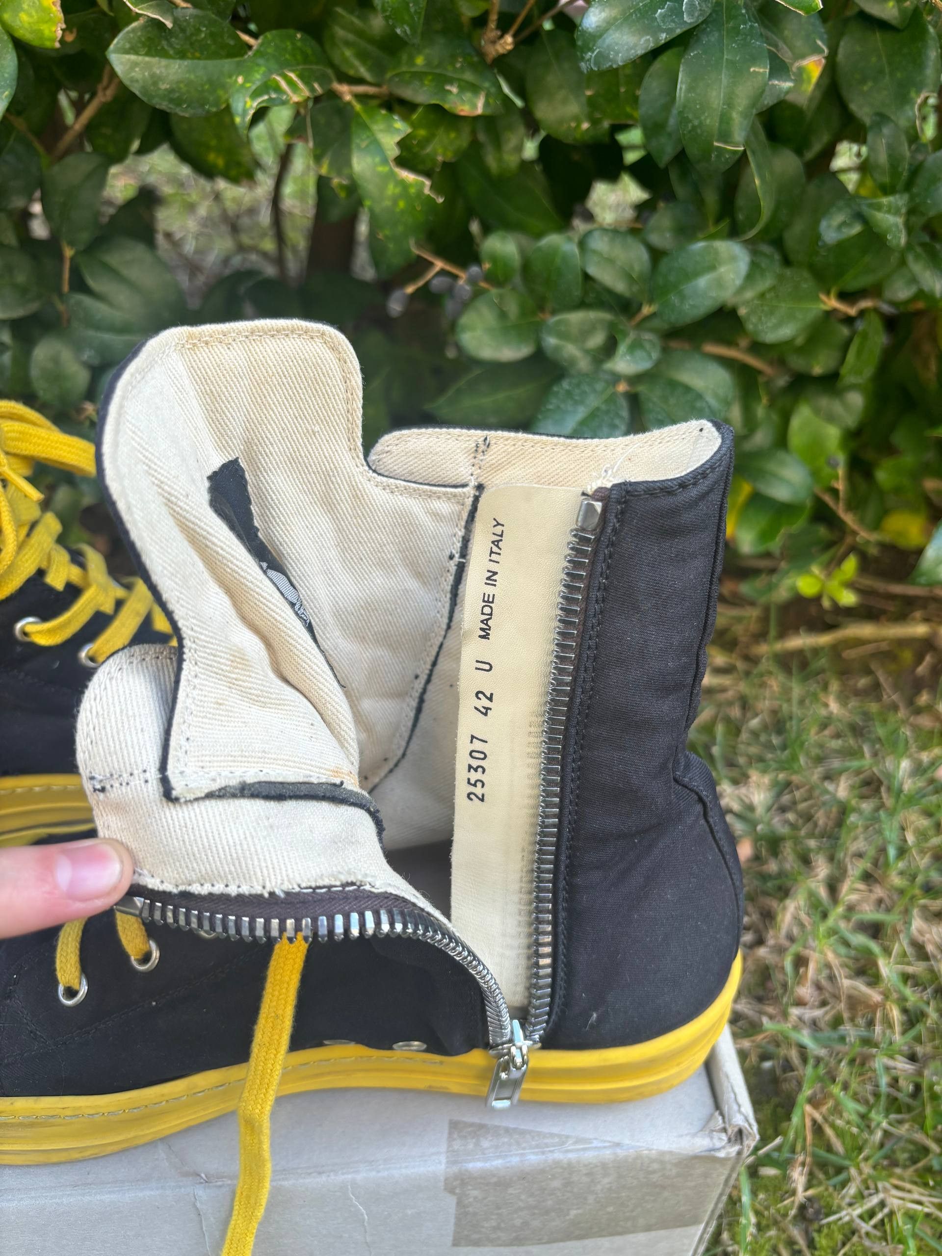 Rick Owens Drkshdw Rick Owens Ramones High Rare ‘Yellow’ Sole Size US 9 / EU 42 - 3 Thumbnail