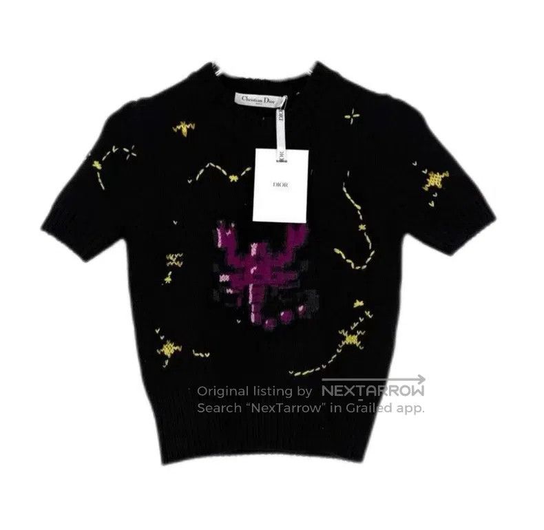 Dior Dior Black constellation Scorpio wool cashmere short-sleev Size S / US 4 / IT 40 - 1 Thumbnail