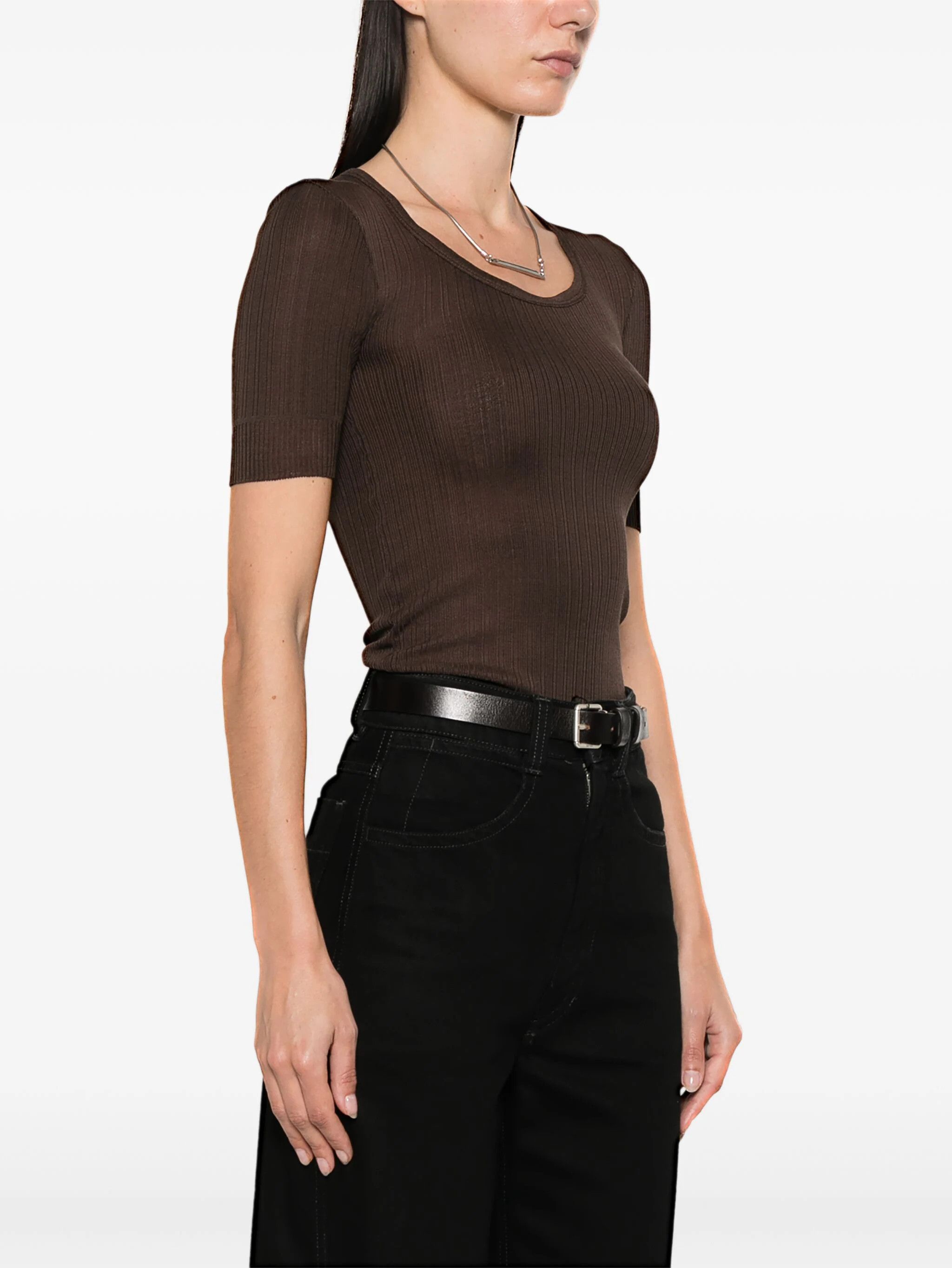 Lemaire o1s22i1n1024 Short-Sleeved Lightweight Knit Bodysuit Size M / US 6-8 / IT 42-44 - 3 Thumbnail