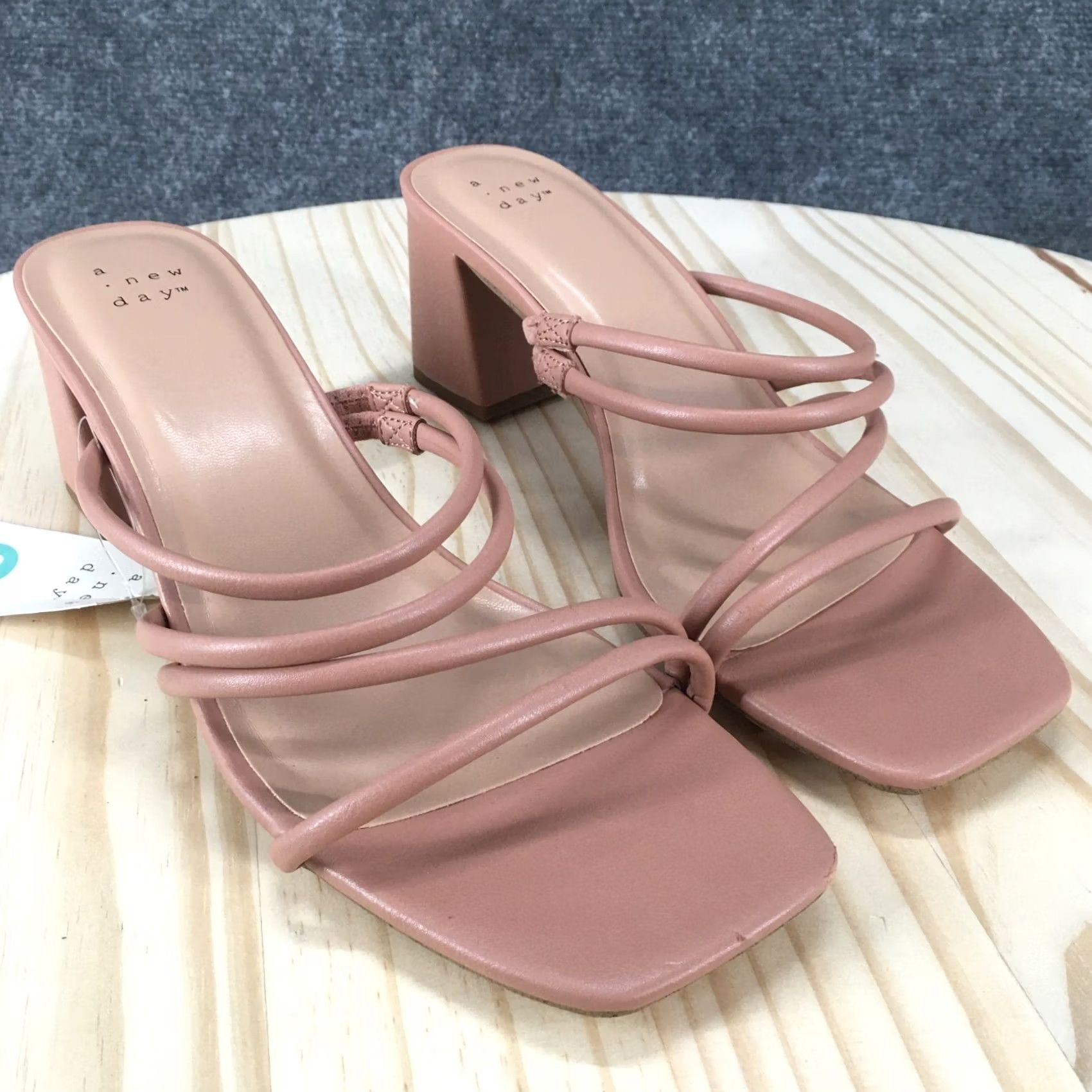 Vintage A New Day Sandals Womens 9.5 W Blakely Mule Slides Pink Faux Leather Block NEW Size US 10 / IT 40 - 3 Thumbnail